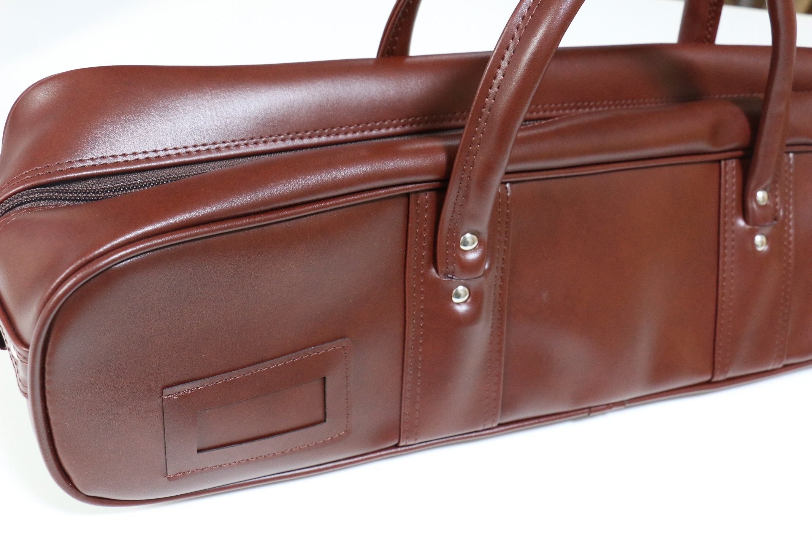 Premium Boston Bag for Cutlery - Durable Brown Leather Knife Roll for Chefs & Culinary Students - Perfect for Kitchen, Cooking Classes & Professional Use