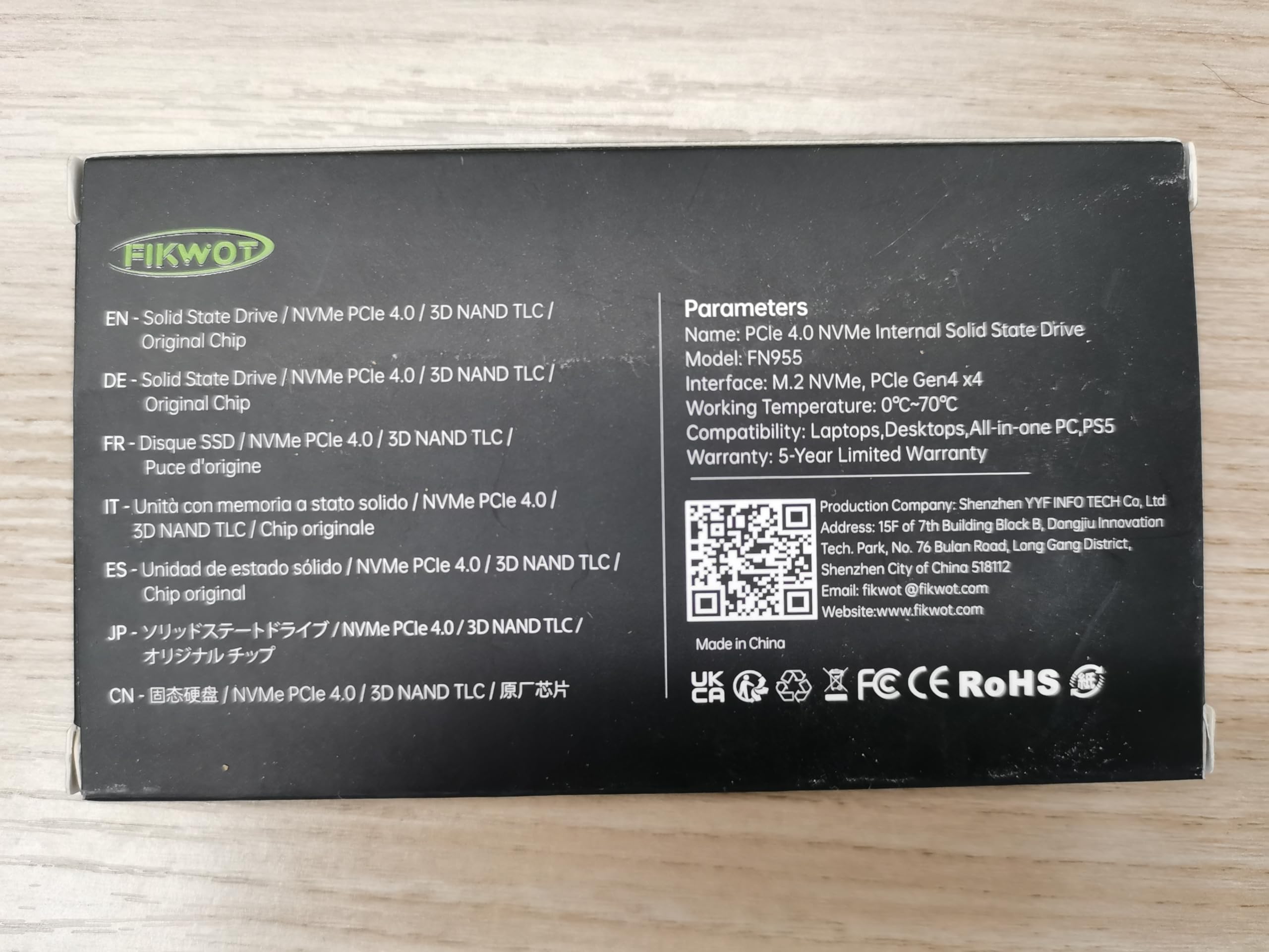 FN955 2TB NVMe SSD M.2 2280 PCIe Gen4x4 Internal Solid State Drive - 7300MB/s Read Speed, 3D NAND TLC Flash, SLC Cache Technology | Perfect for Gaming PS5, High-Performance Laptops & Desktop PC Storage Upgrade | Fast Boot Times & Large File Transfers