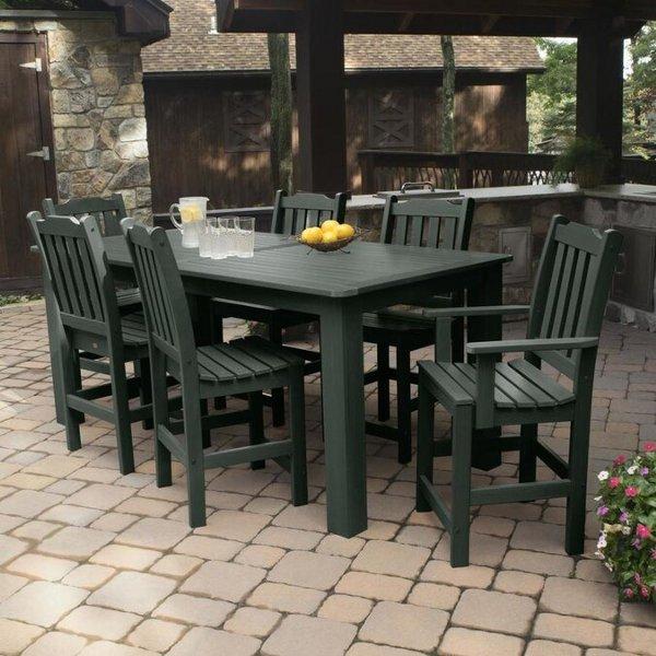 Lehigh 7-Piece Rectangular Counter Height Outdoor Dining Set - Patio, Garden, Backyard Furniture for Dining & Entertaining