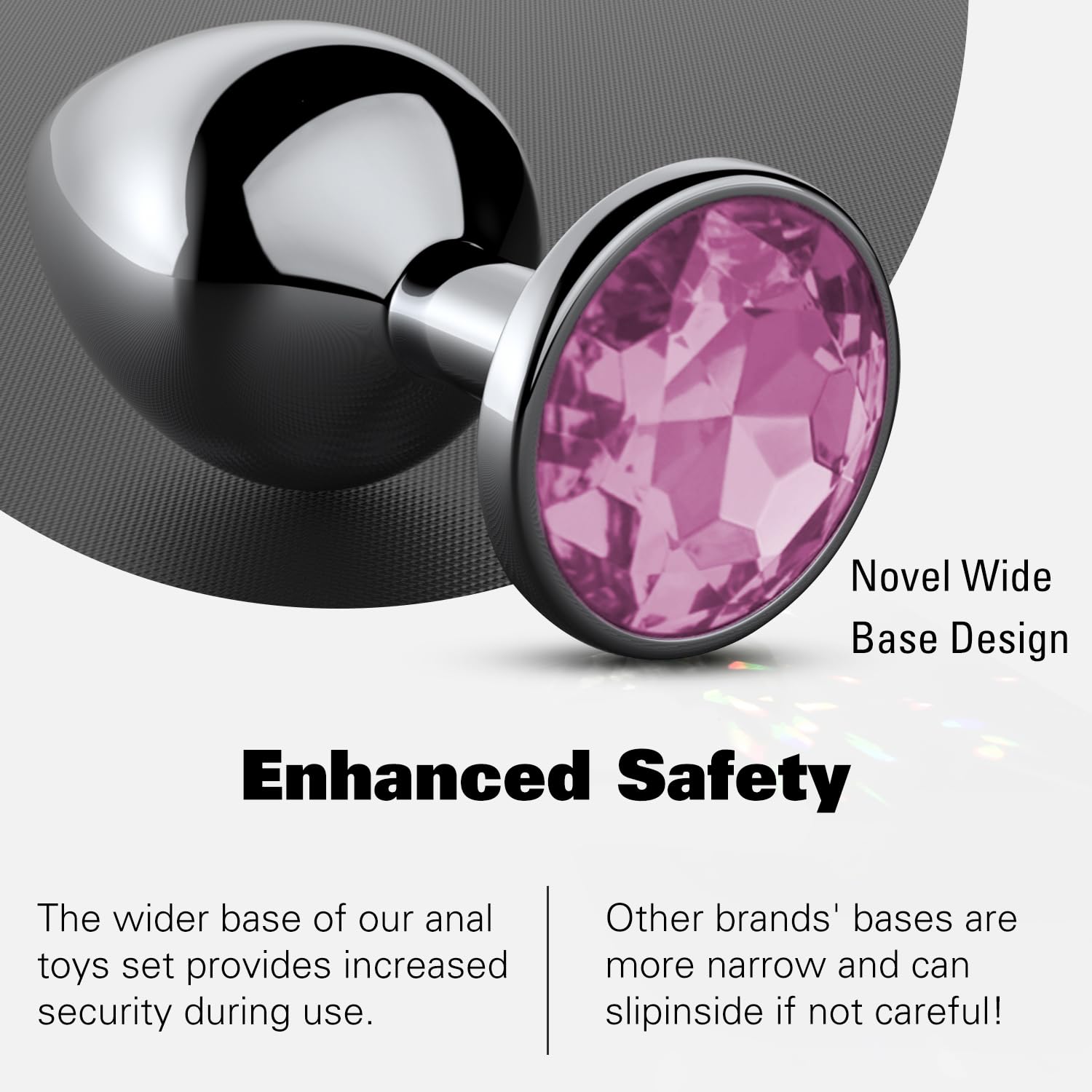 4-Piece Beginner Anal Plug Training Kit - Jeweled Butt Plugs for Women & Men - G-Spot Stimulation Adult Toy Set (Pink) - Perfect for Couples Play & Solo Exploration