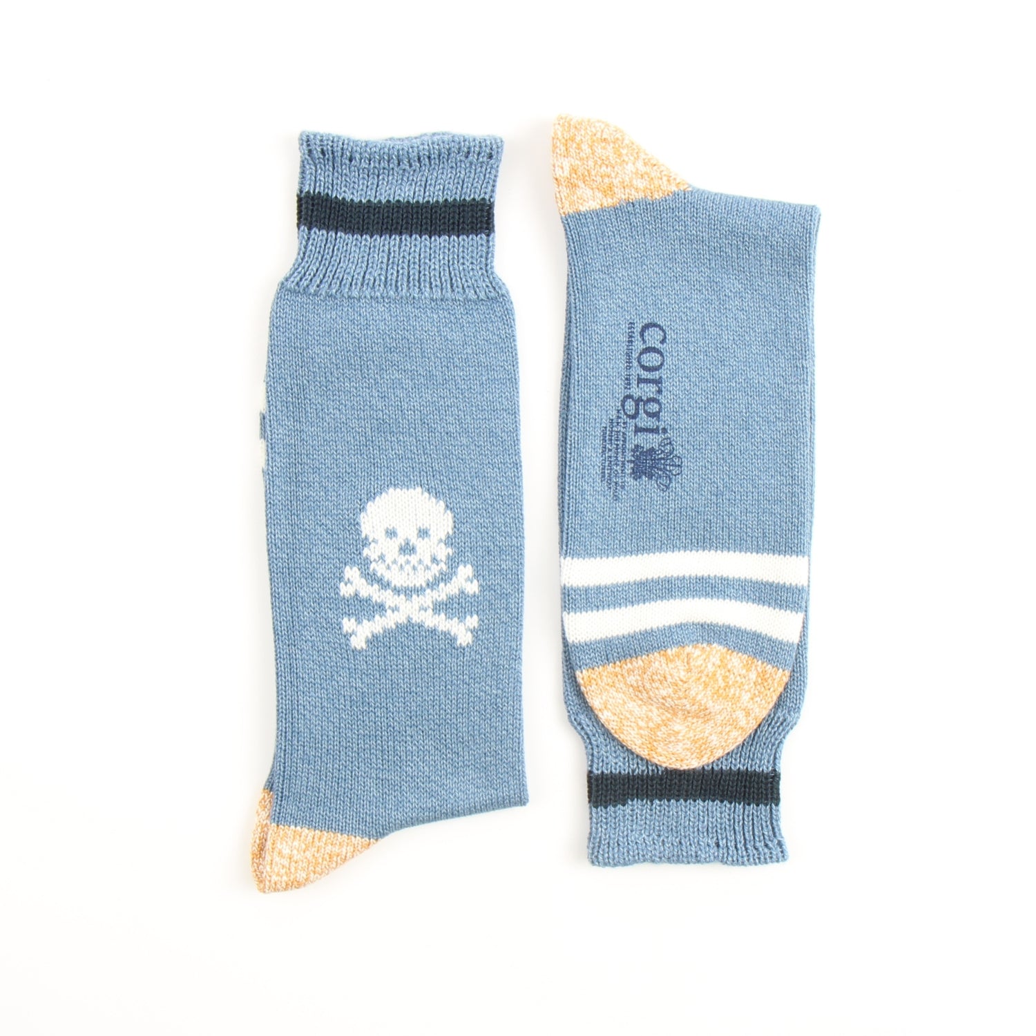 Men's Skull & Stripe Cotton Socks - Breathable Casual Crew Socks for Everyday Wear, Gym & Street Style
