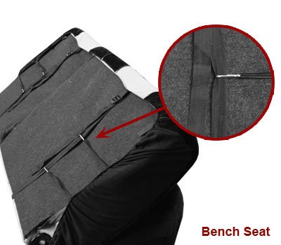 FH Group Universal Back Seat Cloth Car Seat Cover - Split Bench Design for Sedans, SUVs & Vans | Durable Gray Interior Accessories | Perfect for Road Trips, Family Travel & Pet Protection