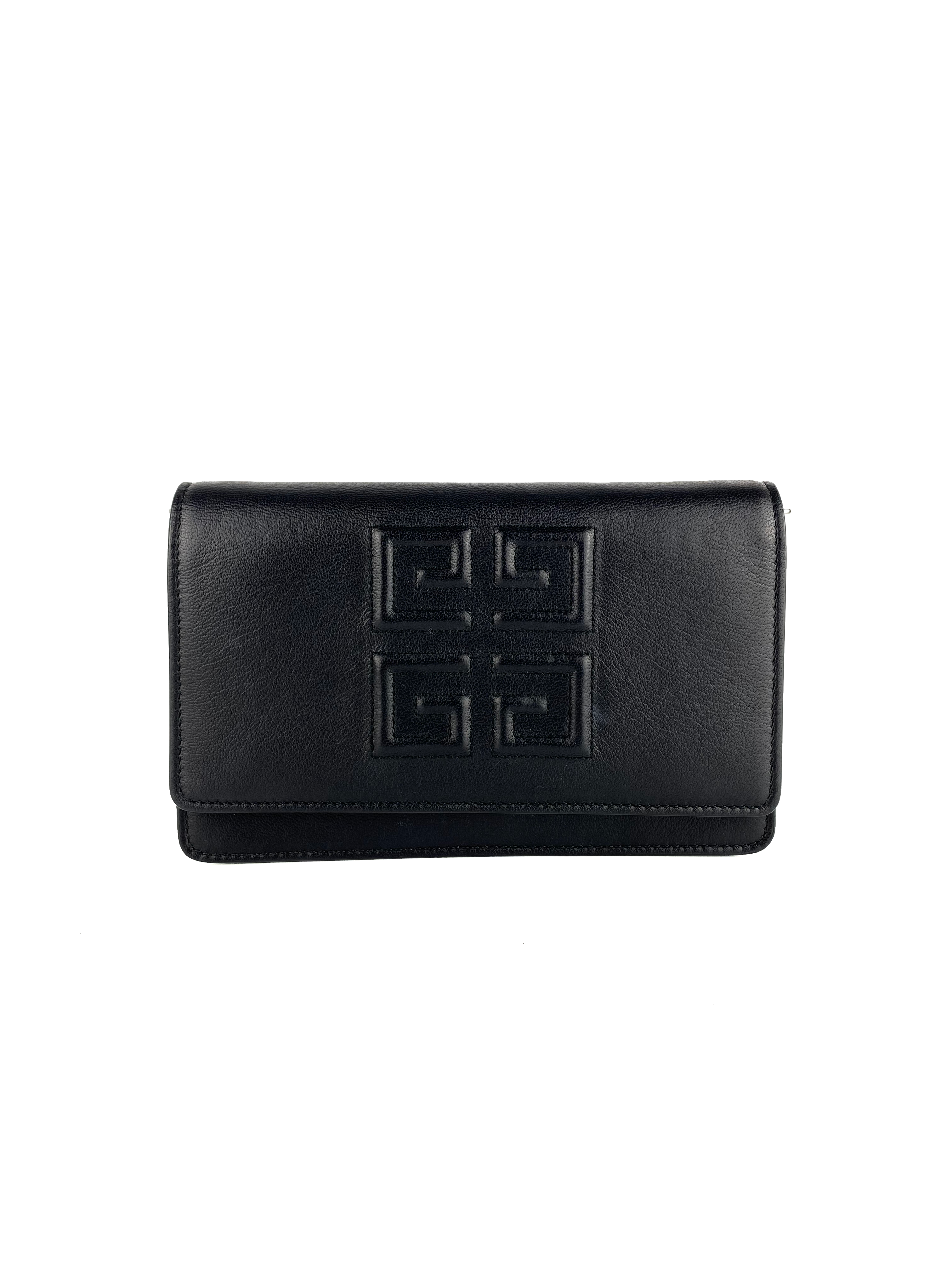 Givenchy Black Emblem Chain Clutch Bag - Luxury Designer Crossbody Purse for Women | Perfect for Evening Parties, Date Nights & Special Occasions