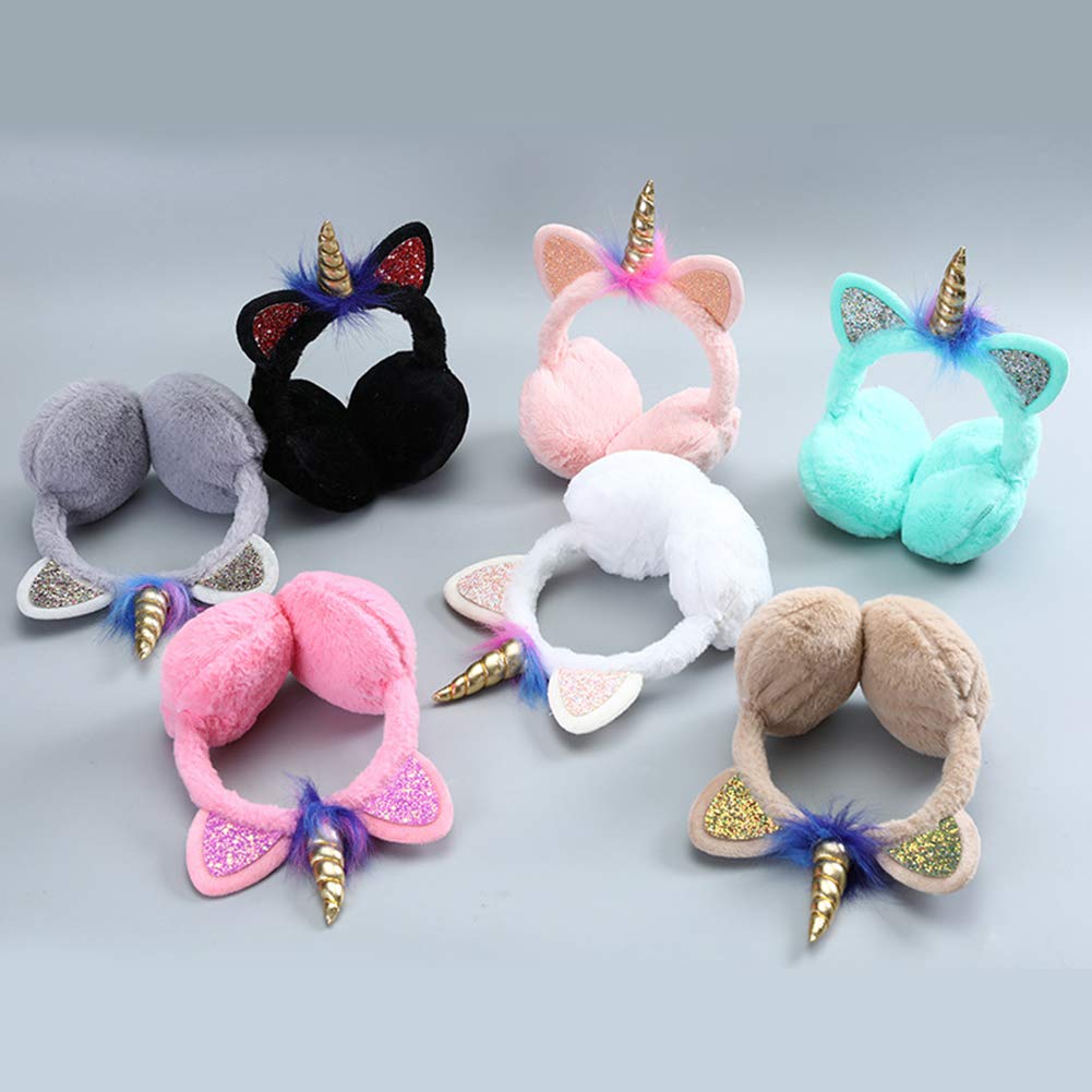 ZTL Unicorn Earmuffs for Girls, Kids & Women - Soft Plush Ear Warmers for Winter - Cute Animal Ear Protection for Cold Weather, School, Outdoor Activities & Fashion Accessories
