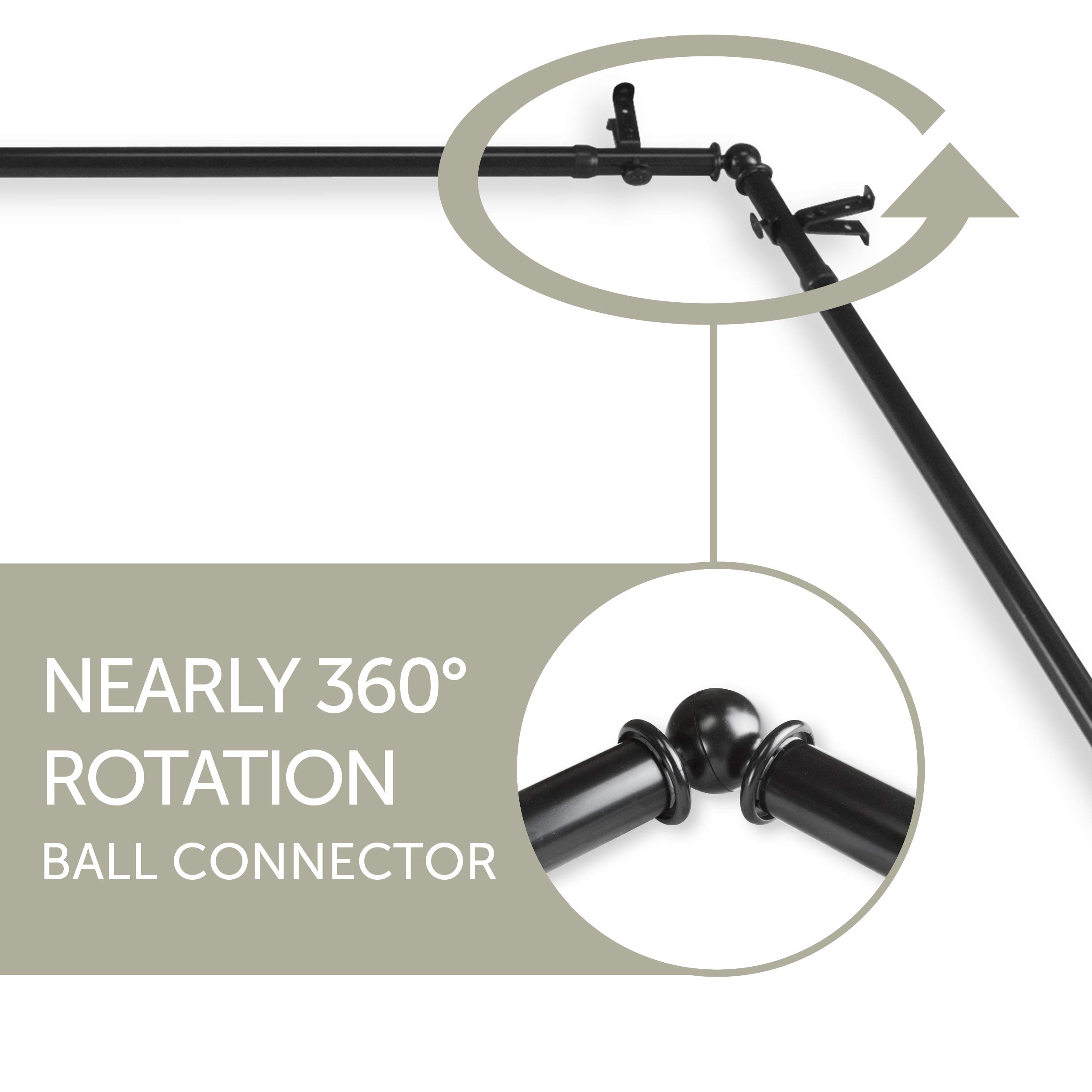 5-Sided Bay Window Single Curtain Rod - 13/16