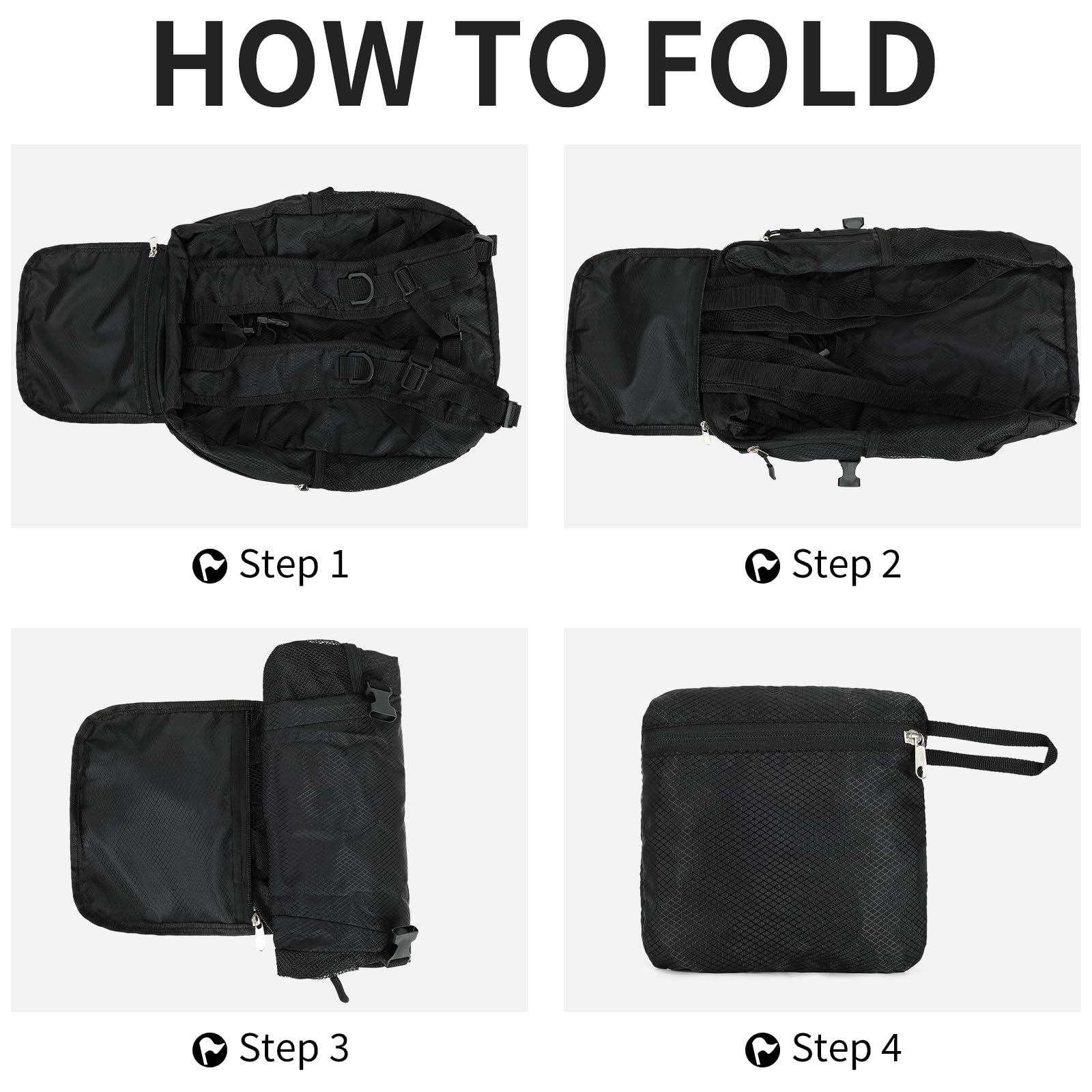 Lightweight Hiking Backpack Small - Waterproof & Foldable Daypack for Travel & Outdoor Adventures - Ultralight Compact Backpack for Hiking, Camping & Daily Use (Black)
