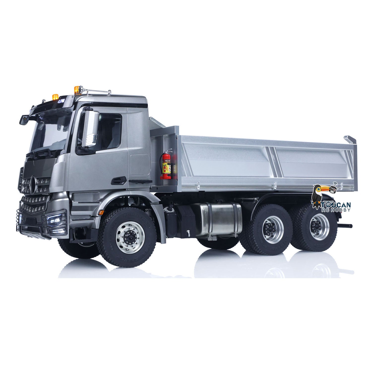 1/14 Scale RC Hydraulic Dumper Truck - 2-Speed Metal Chassis Tipper Model Car with Light & Sound - US Stock - Perfect for Construction Site Simulation and RC Hobby Enthusiasts