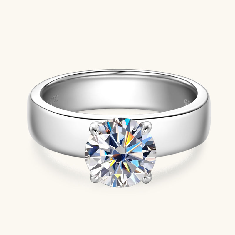 2CT Premium Moissanite Solitaire Engagement Ring - Durable & Sparkling for Weddings, Proposals & Anniversary Gifts