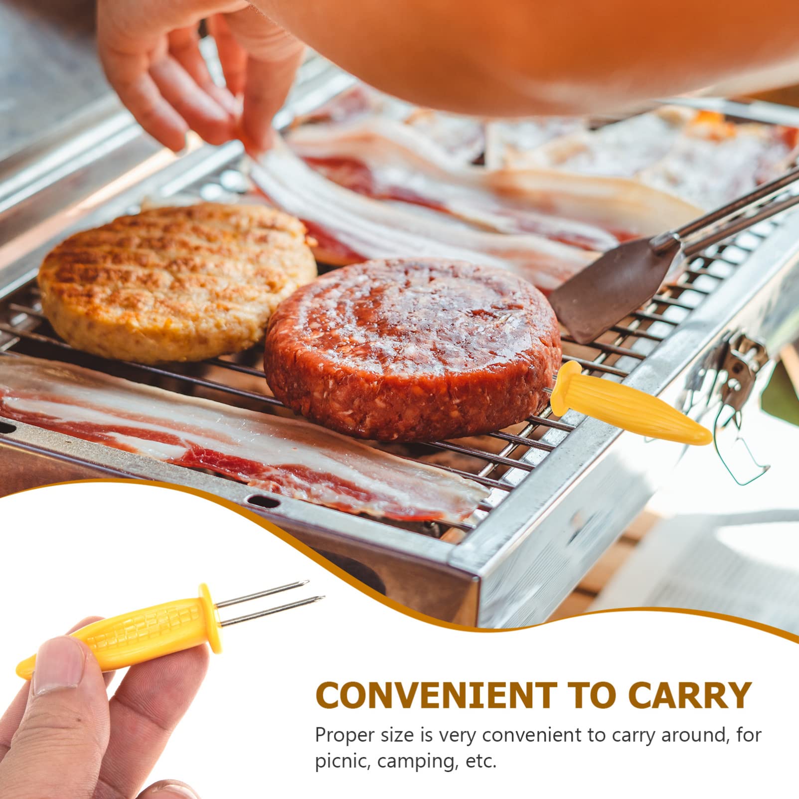 Yardwe 20-Piece Stainless Steel Corn Cob Holders - Professional BBQ Forks for Grilling, Roasting & Picnics | Perfect for Corn on the Cob, Fruits & BBQ Parties (Trumpet Stand Design)