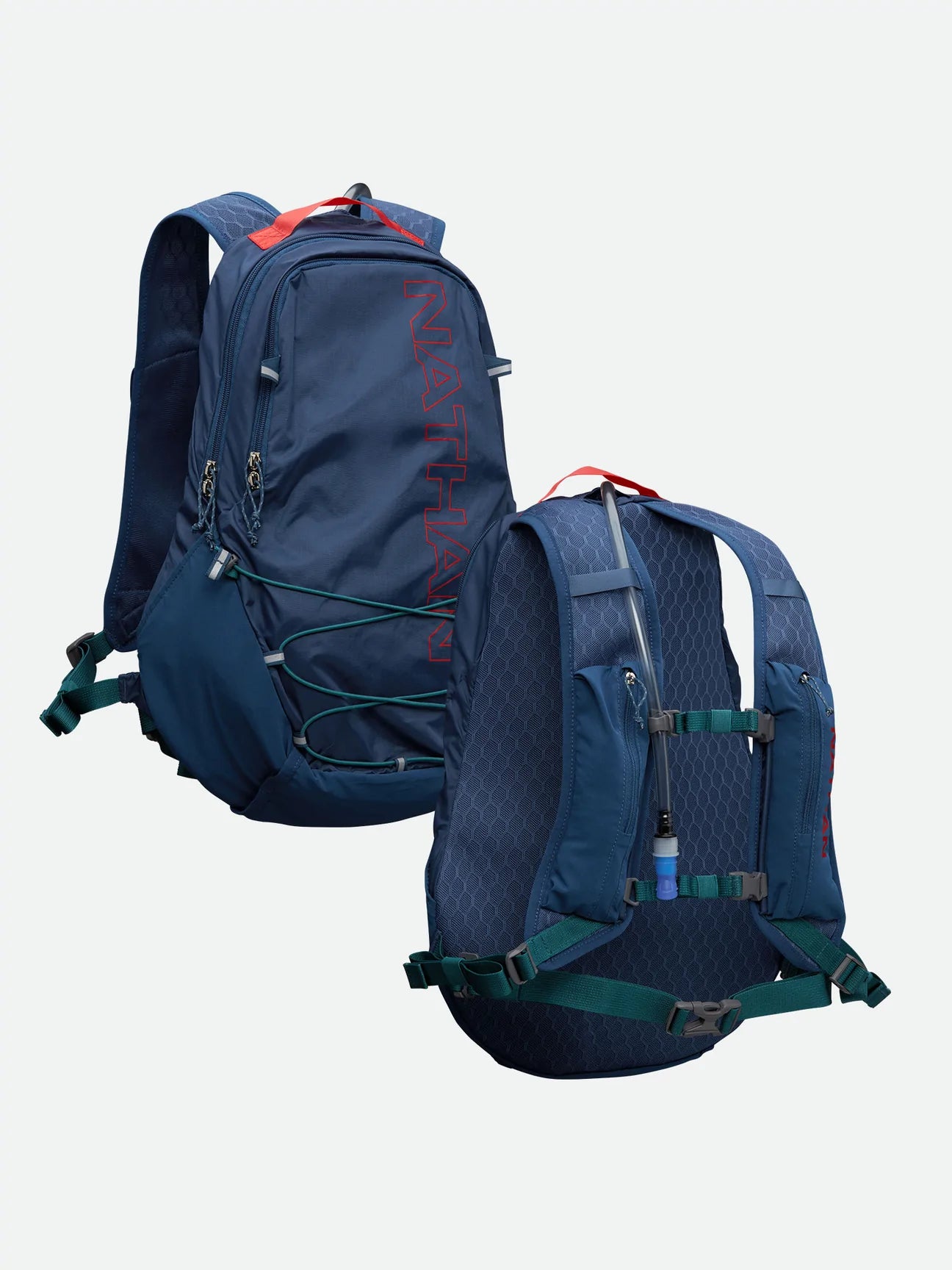 **15L Hydration Backpack for Hiking, Running & Cycling - Lightweight & Durable Crossover Pack (Marine Blue/Hot Red) - Perfect for Outdoor Adventures & Sports**