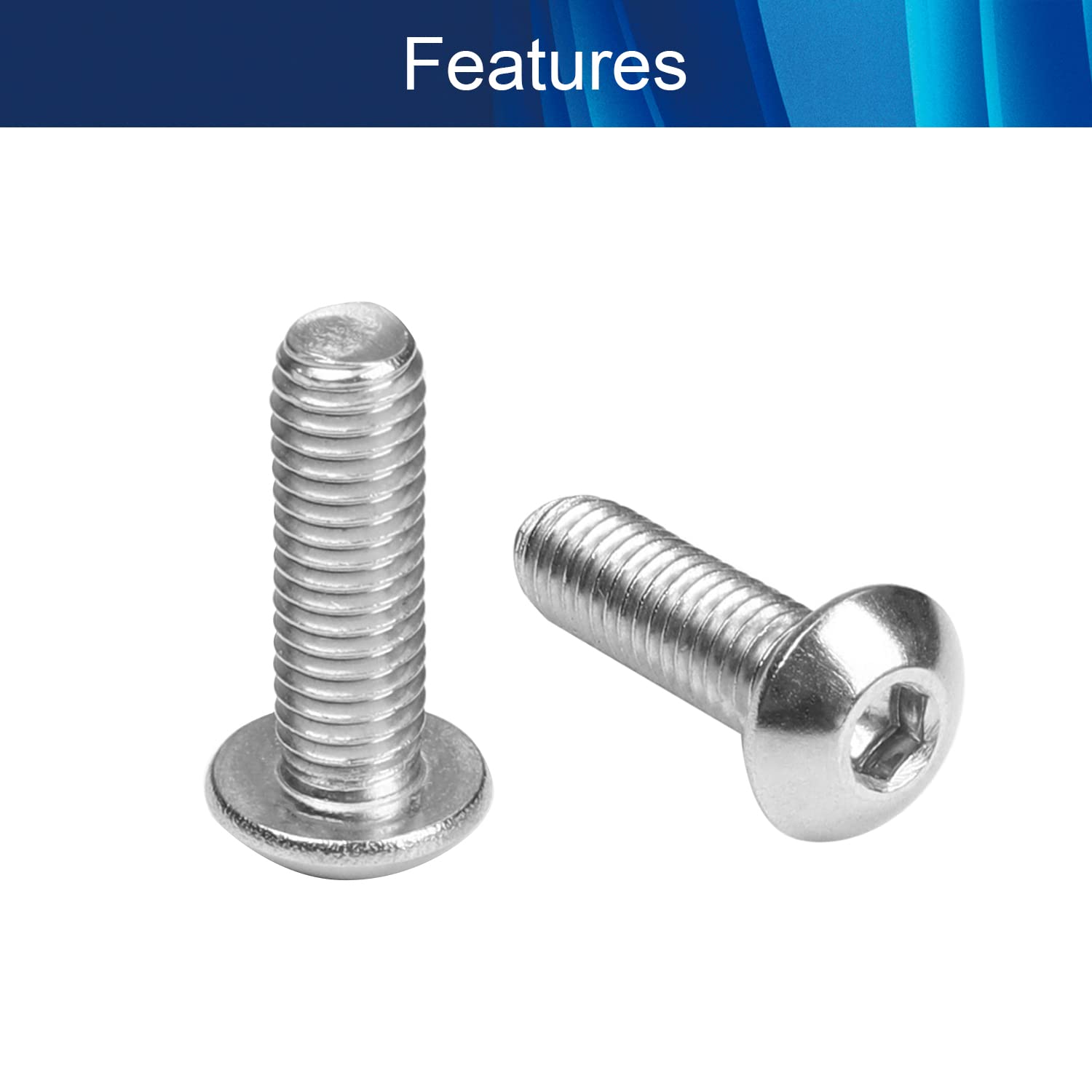 10Pcs M5x16mm Hex Socket Head Machine Screws - Carbon Steel Fasteners for Furniture Assembly