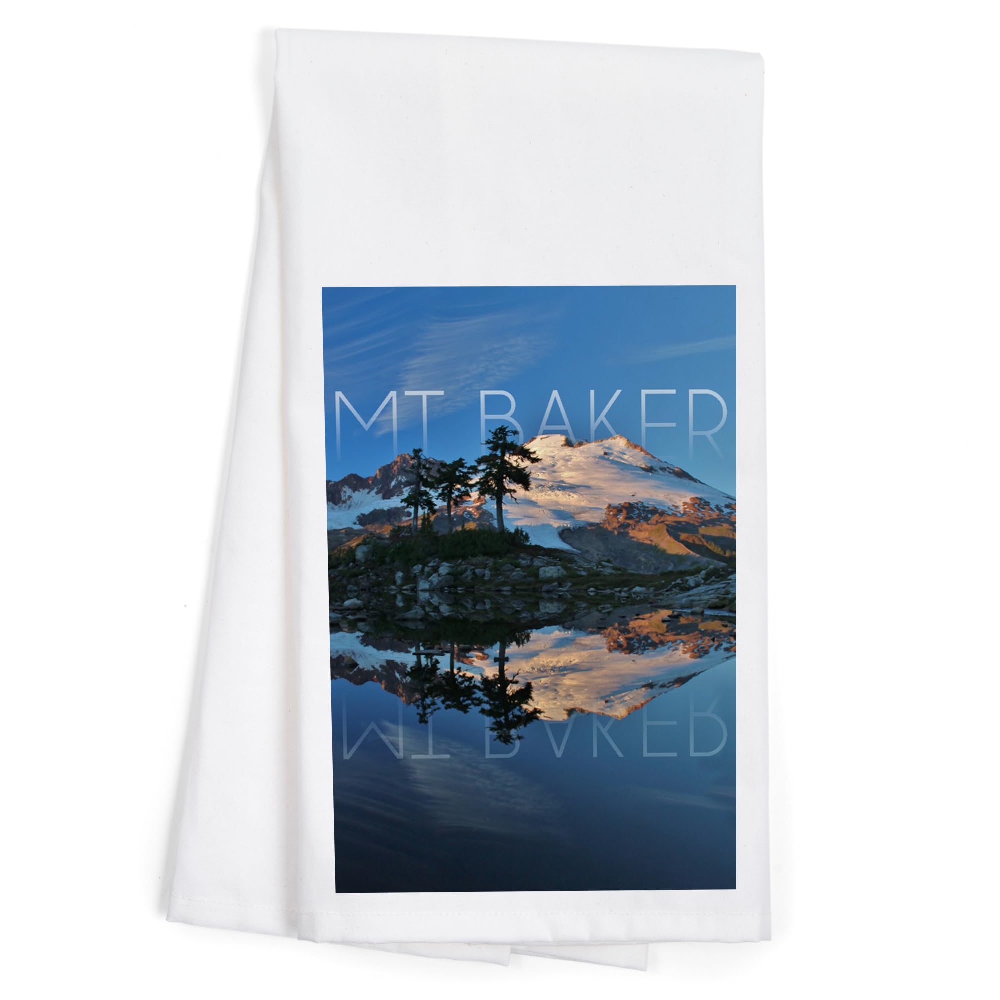 Lantern Press Mount Baker Washington Cotton Tea Towel - 100% Premium Cotton Decorative Hand Towel for Kitchen, Home Decor & Gifts | Perfect for Dish Drying, Wall Art & Cozy Farmhouse Style