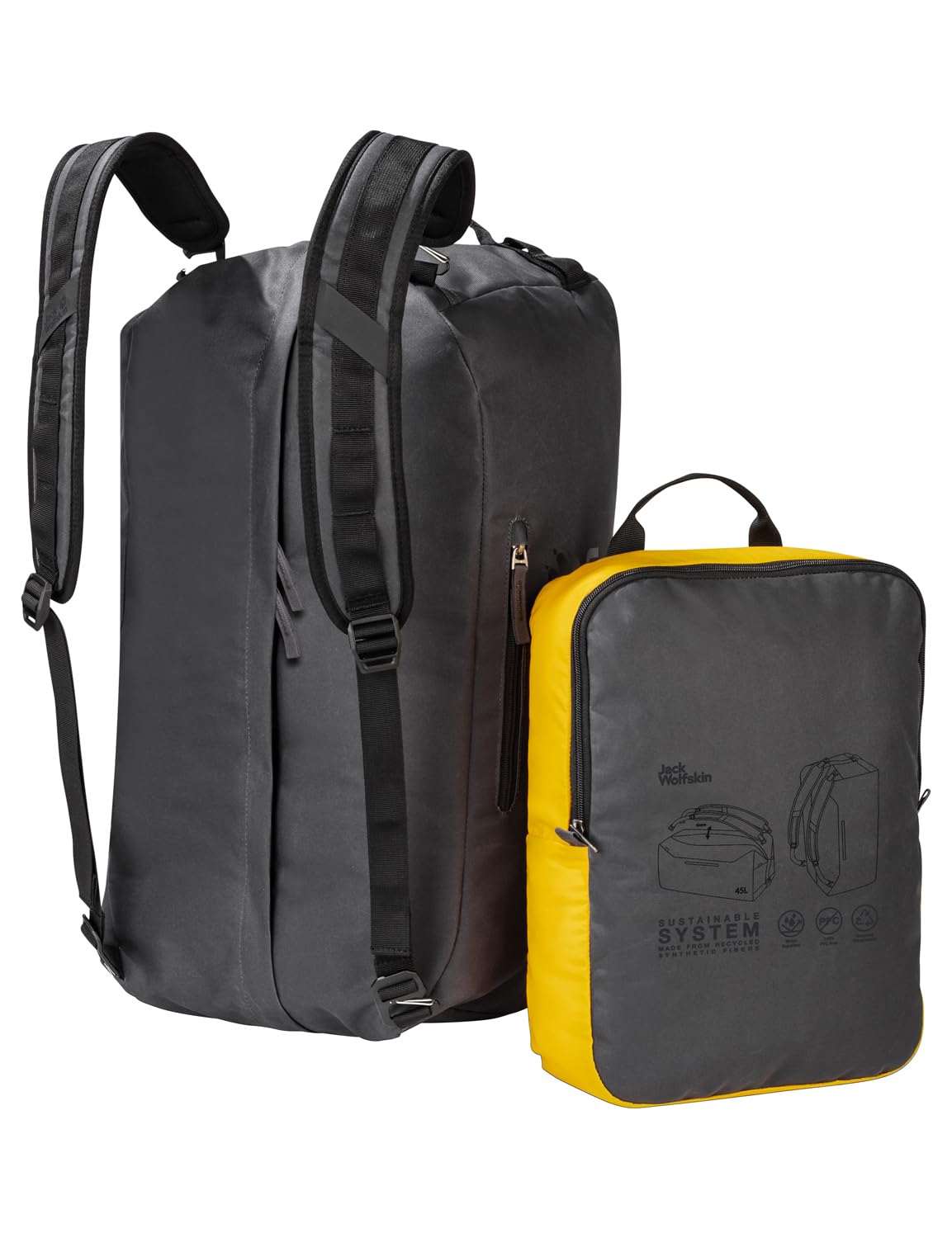 Jack Wolfskin Traveltopia Duffle Bag 45L - Waterproof Travel Duffel for Camping, Hiking & Gym - Lightweight Luggage with Shoulder Strap for Outdoor Adventures