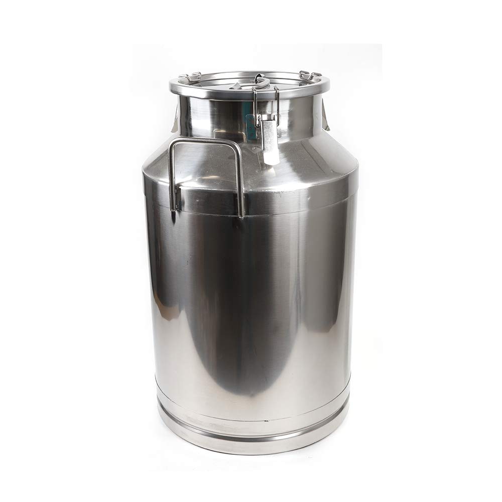 60L/15.85 Gallon Stainless Steel Milk Can with Silicone Seal - Food Grade Transport Barrel for Milk, Oil, Wine - Durable Pail Bucket Jug for Farm, Brewery & Commercial Use