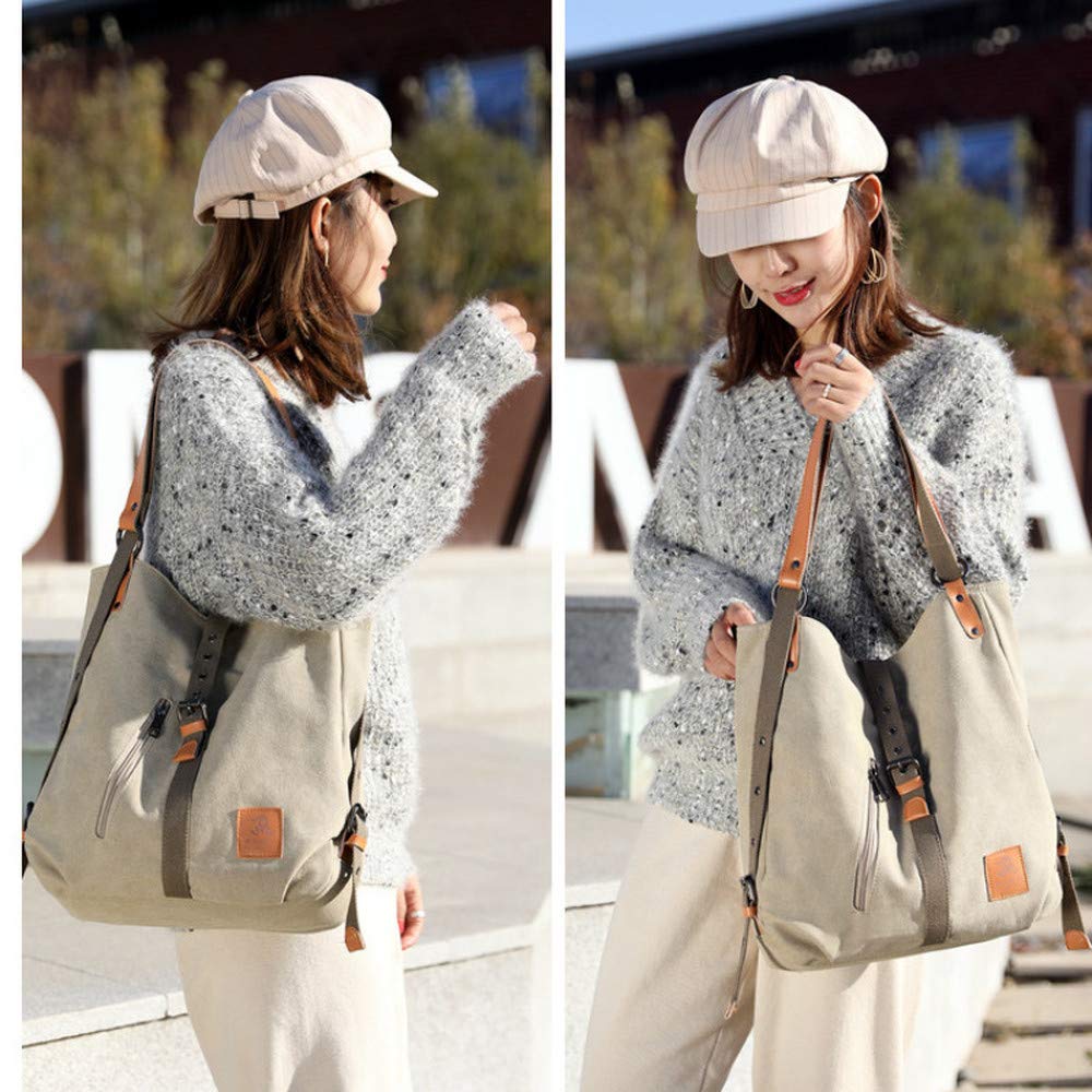 3-in-1 Convertible Canvas Purse for Women - Tote, Shoulder Bag & Backpack - Stylish Multipurpose Handbag for Work, Travel & Daily Use
