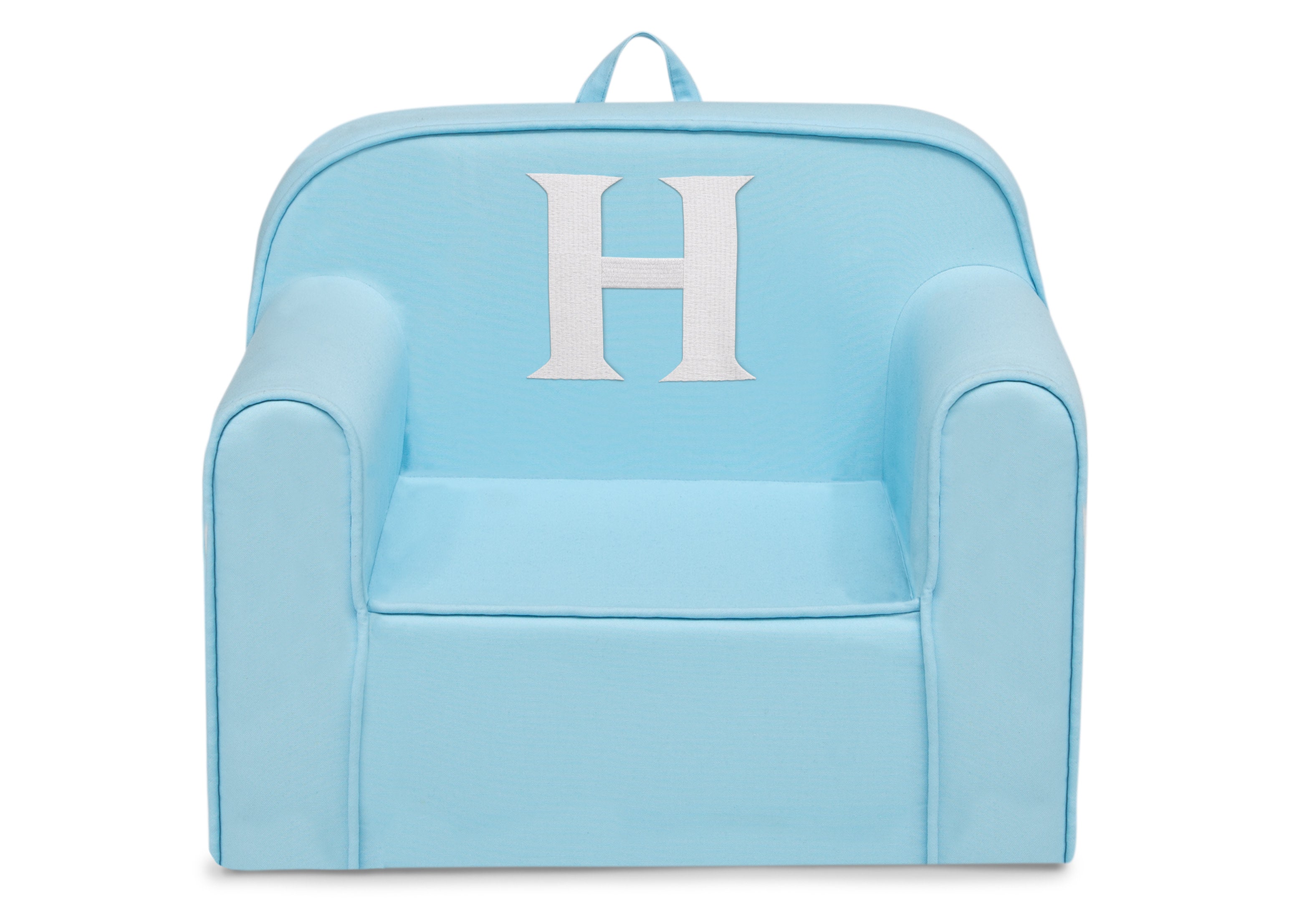 Personalized Monogram Light Blue Cozee Chair - Custom Plush Recliner for Living Room, Nursery & Office - Cozy Reading & Relaxation Seat