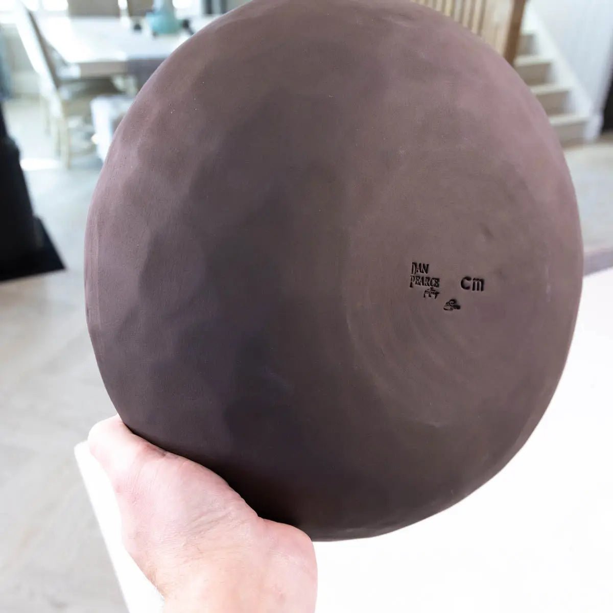 XXL Dark Chocolate Stoneware Serving Bowl - Handmade Decorative Bowl for Creams, Blues & Burgundies (Alchemy Collection) | Perfect for Desserts, Ice Cream, Fruit Display & Home Decor
