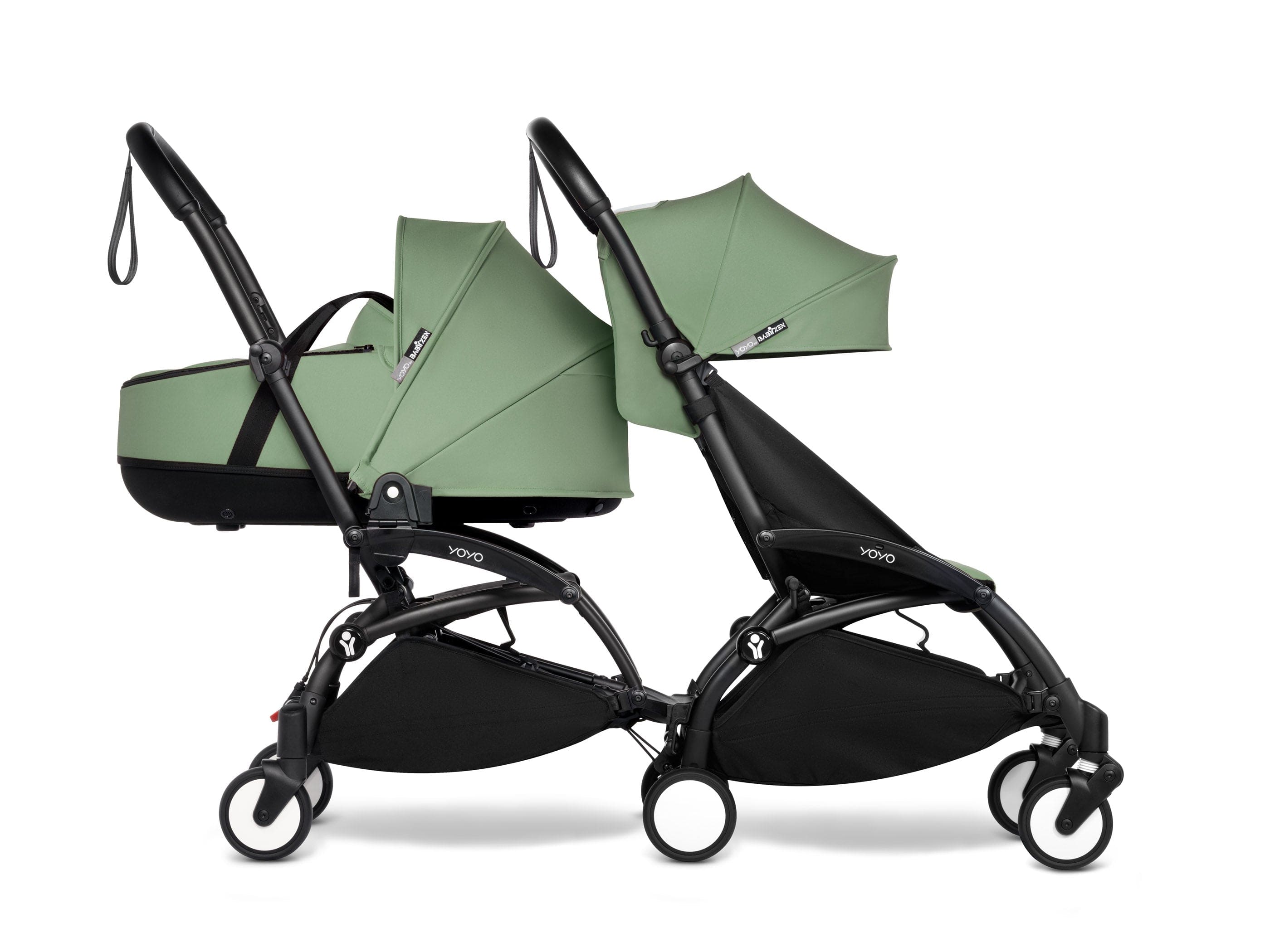 Stokke YOYO 3 Double Stroller with 6+ Front Seat & Bassinet Back - Lightweight Compact Travel Stroller for Twins - Perfect for City Walks, Travel & Everyday Use