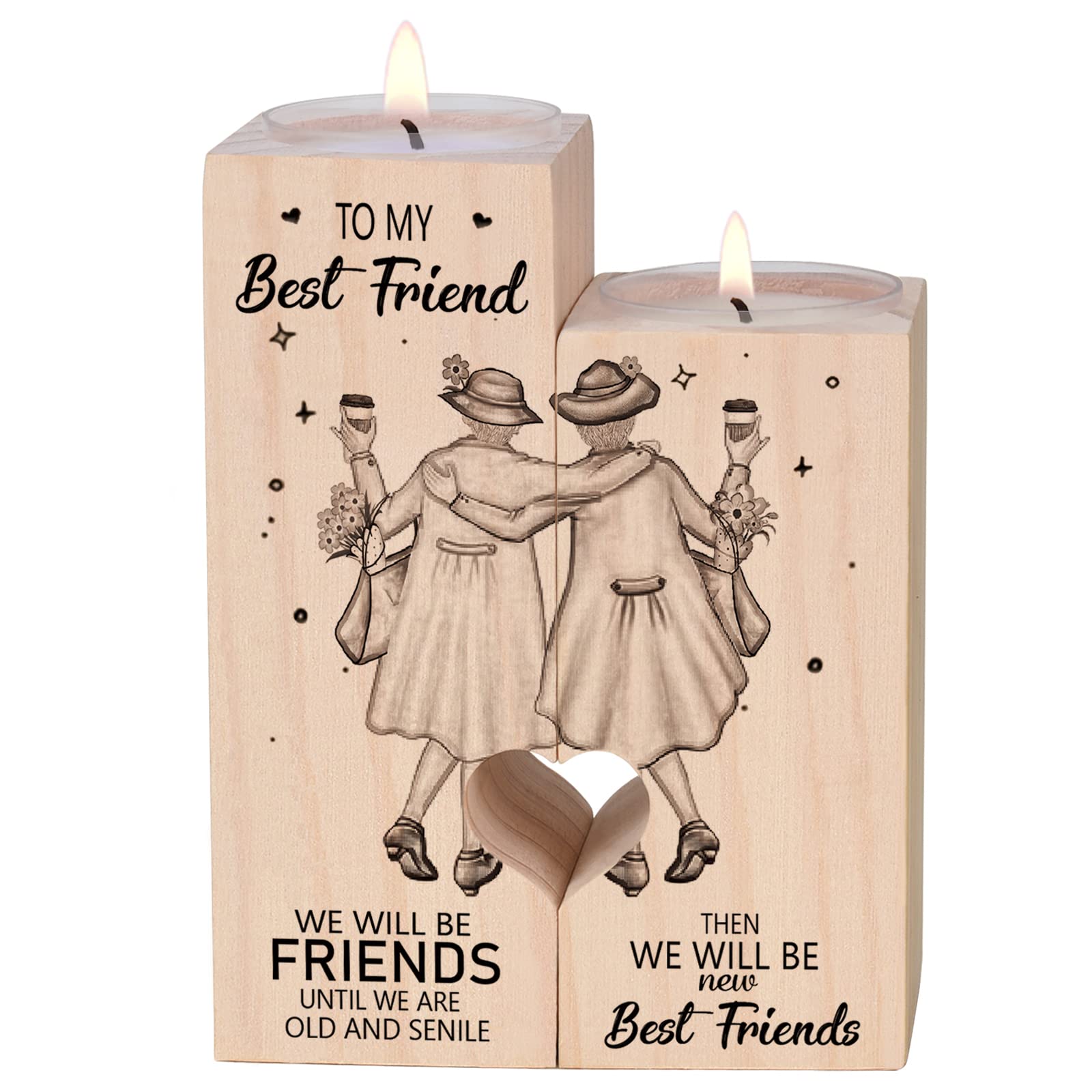 Personalized Candle Holder for Women - Custom Friendship Gift for Best Friend, Birthday, Christmas, Thanksgiving - Perfect for Home Decor, Relaxation, and Romantic Ambiance