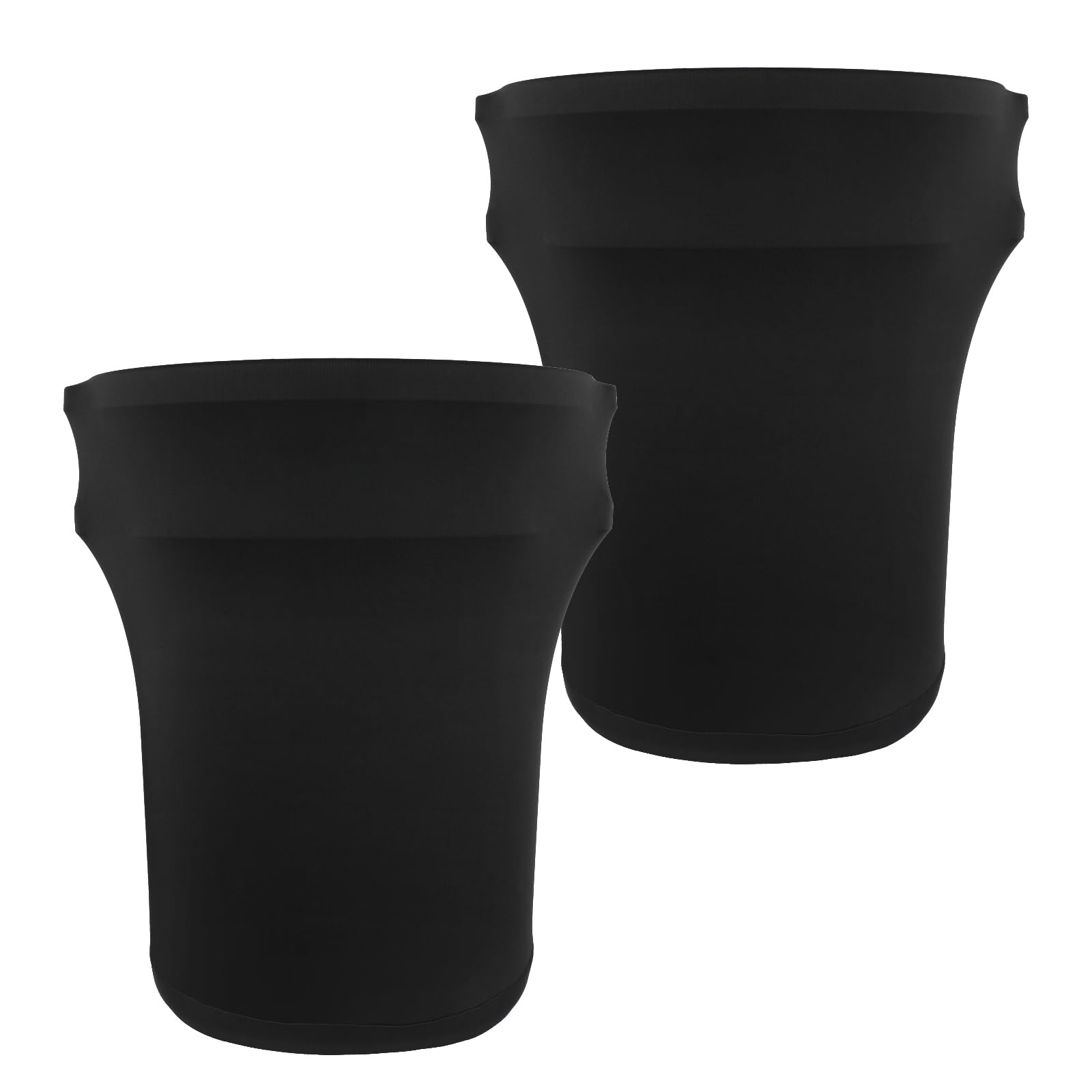 32 Gallon Stretch Spandex Trash Can Cover - 2 Pack Outdoor Fitted Waste Container Covers for Round Garbage Bins | Waterproof & UV Resistant | Perfect for Wedding, Party, Fundraiser Decor & Outdoor Events (Black) - No Trash Can Included