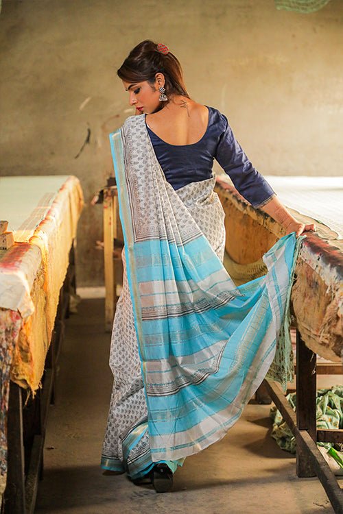 Handblock Printed Maheshwari Silk Saree with Natural Dyes | Traditional Indian Wedding & Party Wear | Elegant Ethnic Outfit for Special Occasions