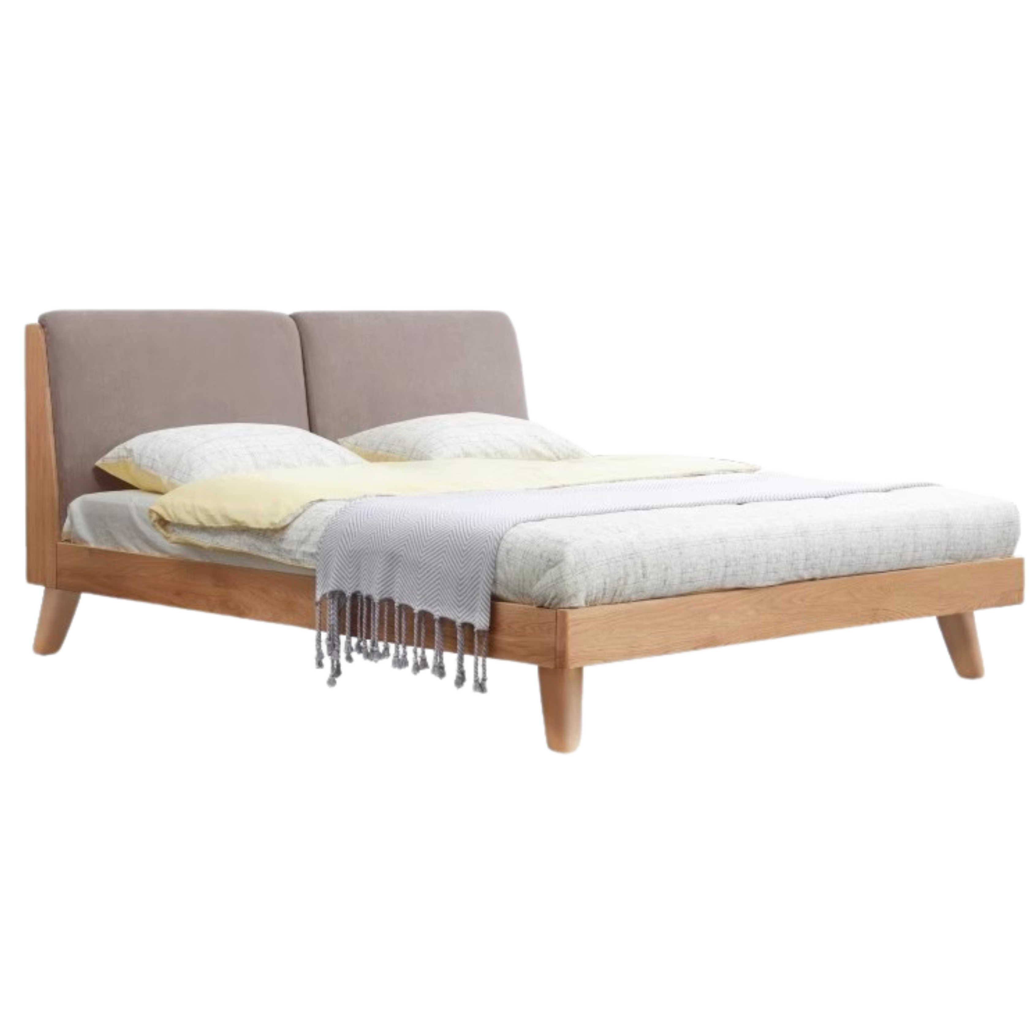 Natural Wood Color Smoked chestnut brown soft back bed