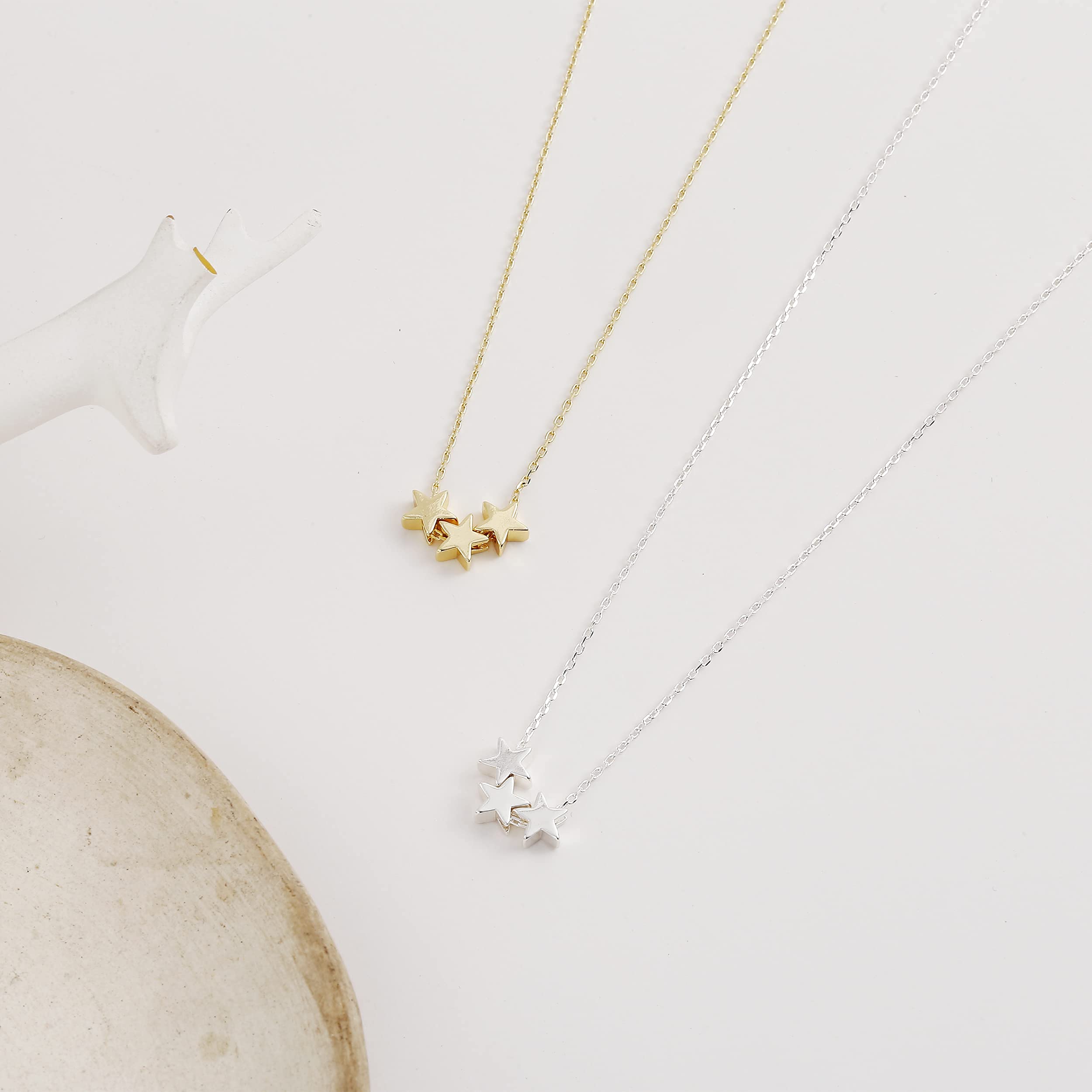 Tasiso 14K Gold Moon and Star Pendant Necklace for Women - Dainty Crescent Moon with Tiny Star Charm Minimalist Jewelry - Perfect for Everyday Wear, Gift Giving & Special Occasions