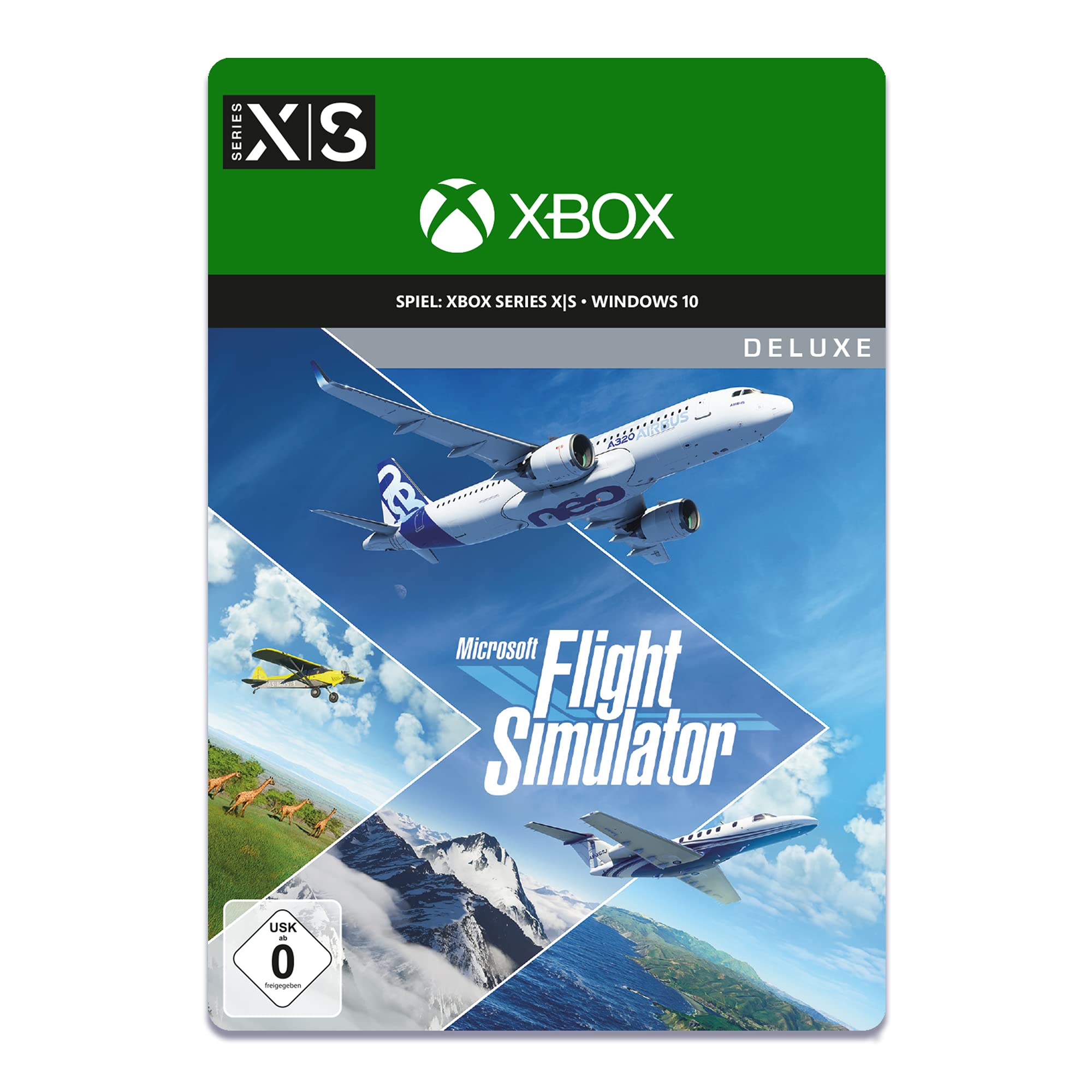 Microsoft Flight Simulator Deluxe Edition - Digital Download Code for PC & Xbox Series X|S - Realistic Flight Simulation Game for Aviation Enthusiasts & Gamers
