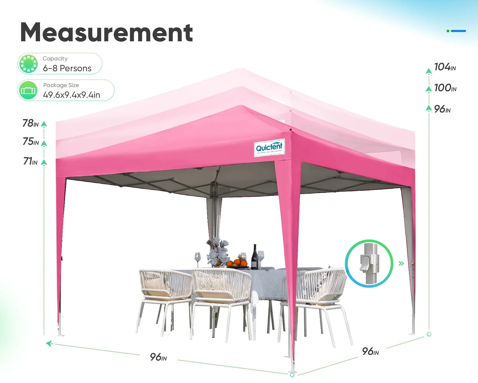 8' x 8' Pop Up Privacy Canopy Tent with Removable Side Walls - Perfect for Outdoor Events, Beach Parties, and Backyard Gatherings