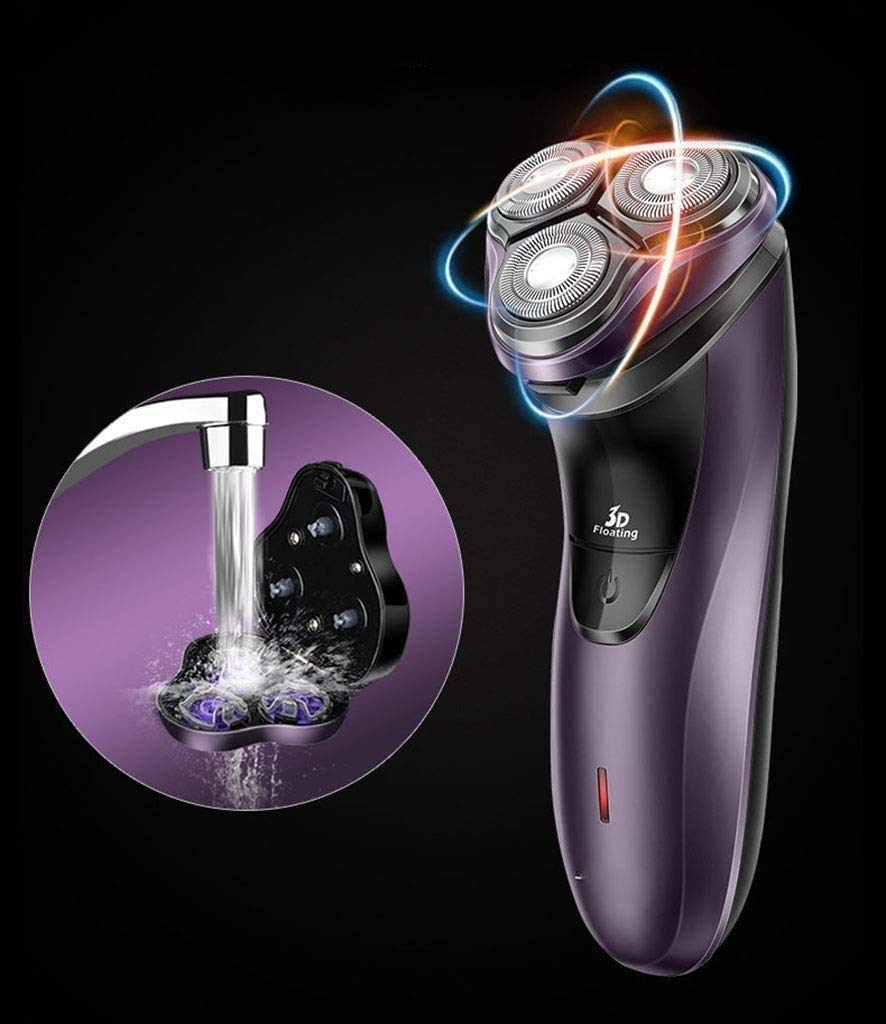 KouRy 3-in-1 Electric Razor for Men - Rechargeable Cordless Shaver with 3 Floating Heads - Perfect Gift for Boyfriend, Dad & Husband - Ideal for Travel, Home & Office Use