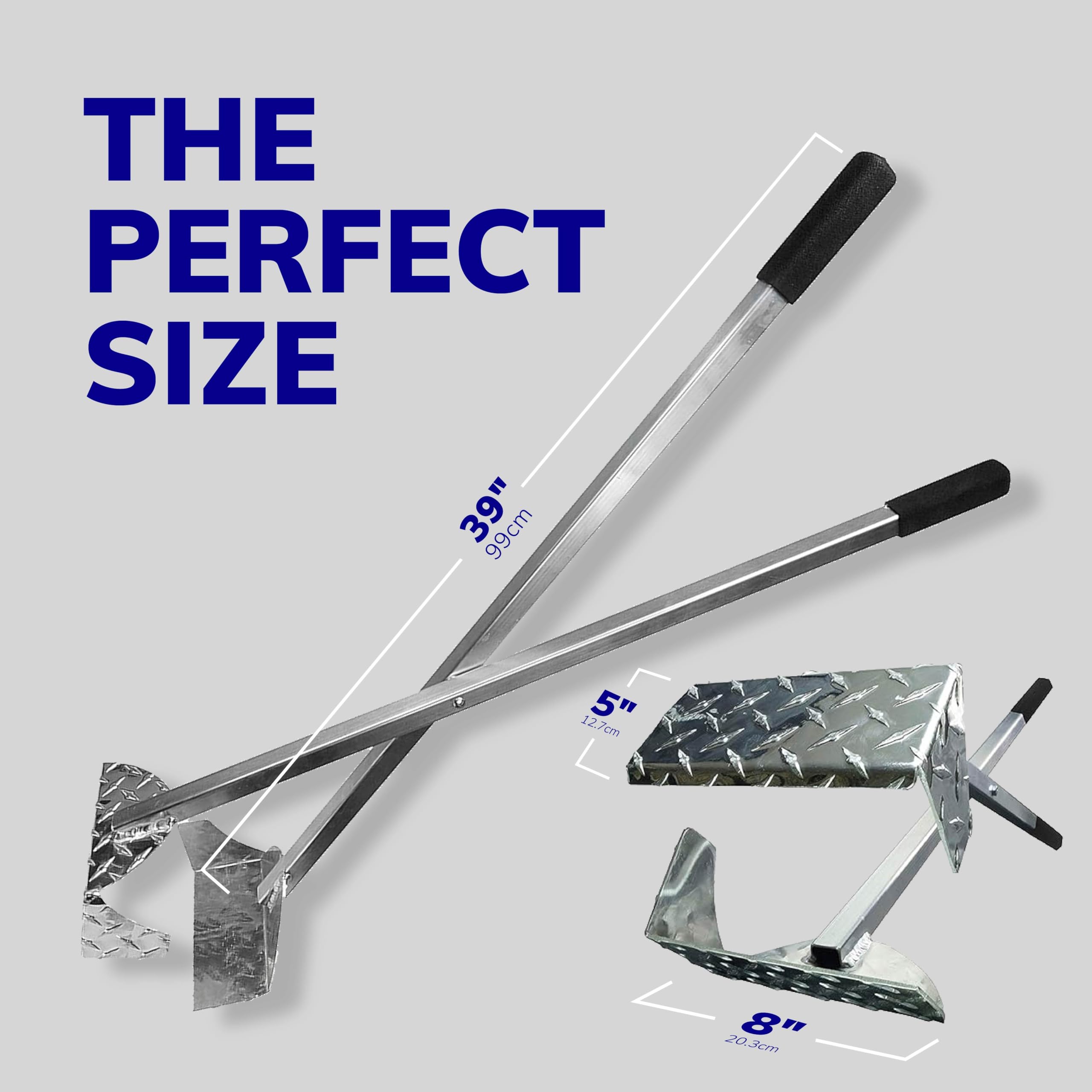 ActiveDogs Heavy Duty Dog Poop Scooper - Durable Welded Aluminum Metal Pooper Scooper with Solid Bolt System - Flat Style Pet Waste Removal Shovel (Made in USA) - Perfect for Backyards, Parks & Dog Walking
