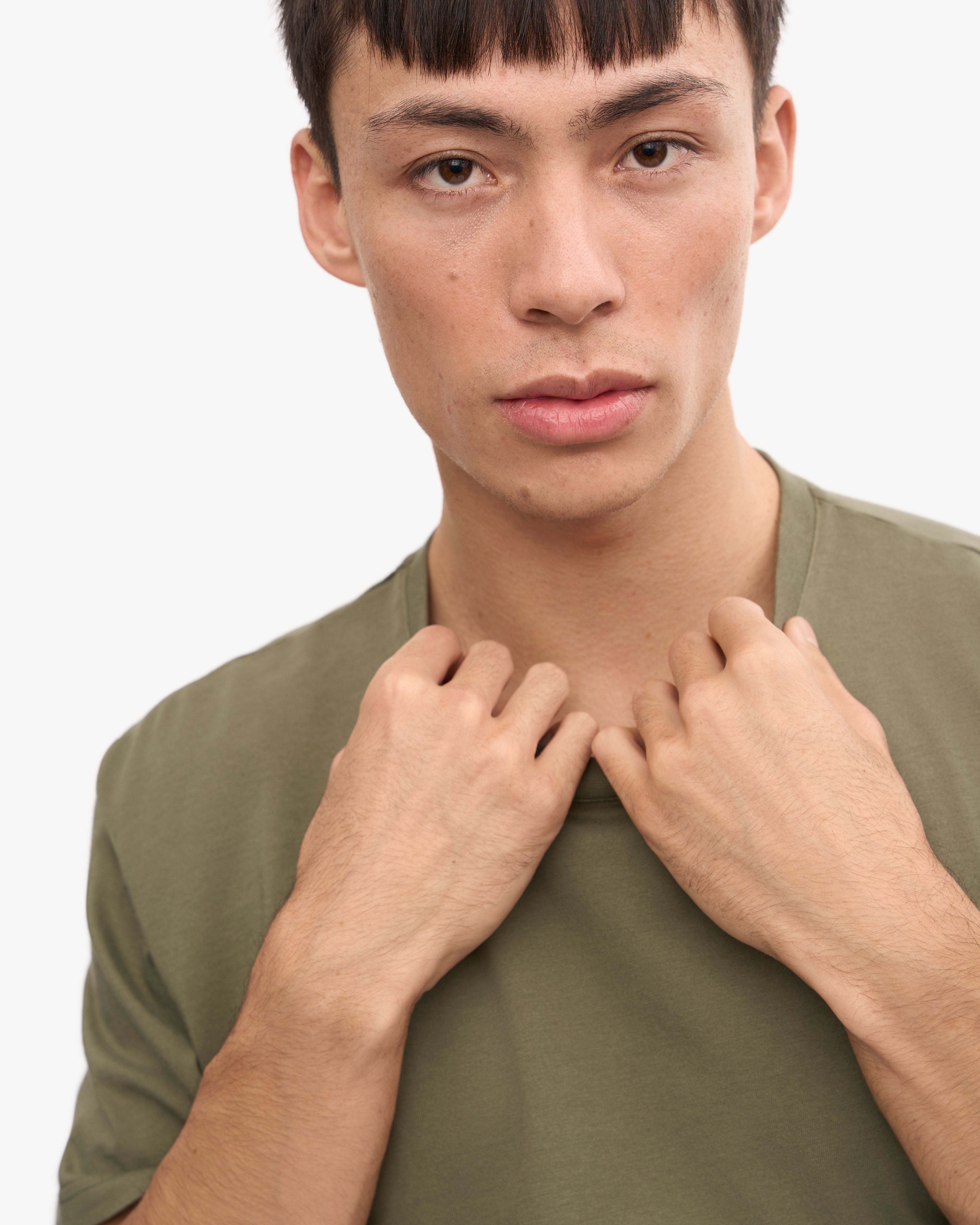 Classic Organic Cotton T-Shirt for Men & Women | Soft & Comfortable | Dusty Olive Green | Eco-Friendly Casual Wear for Everyday Outfits & Sustainable Fashion