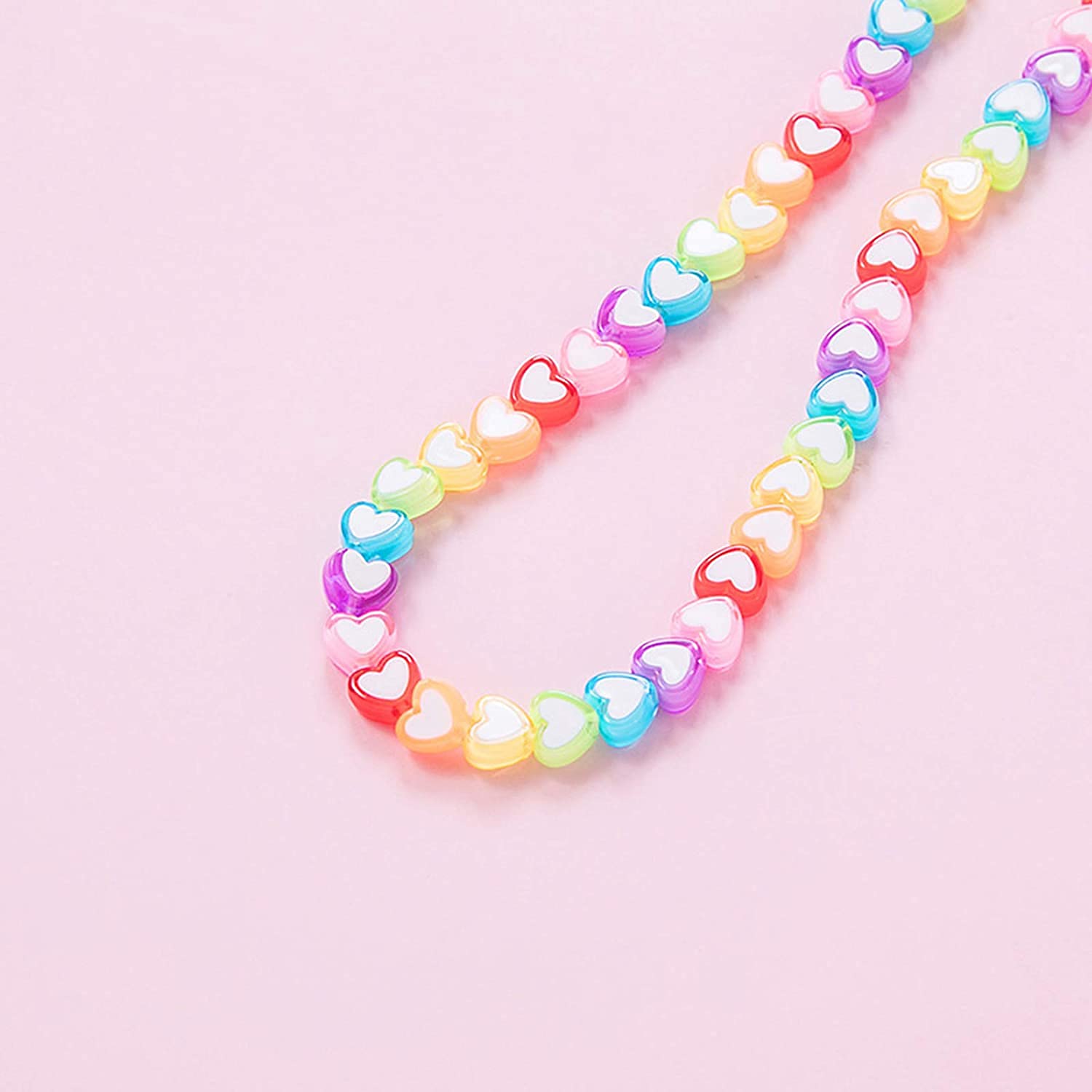Cute Acrylic Heart Kids Mask Lanyard - Safe Clip Holder for Boys & Girls (Mask Not Included) - School & Travel Use