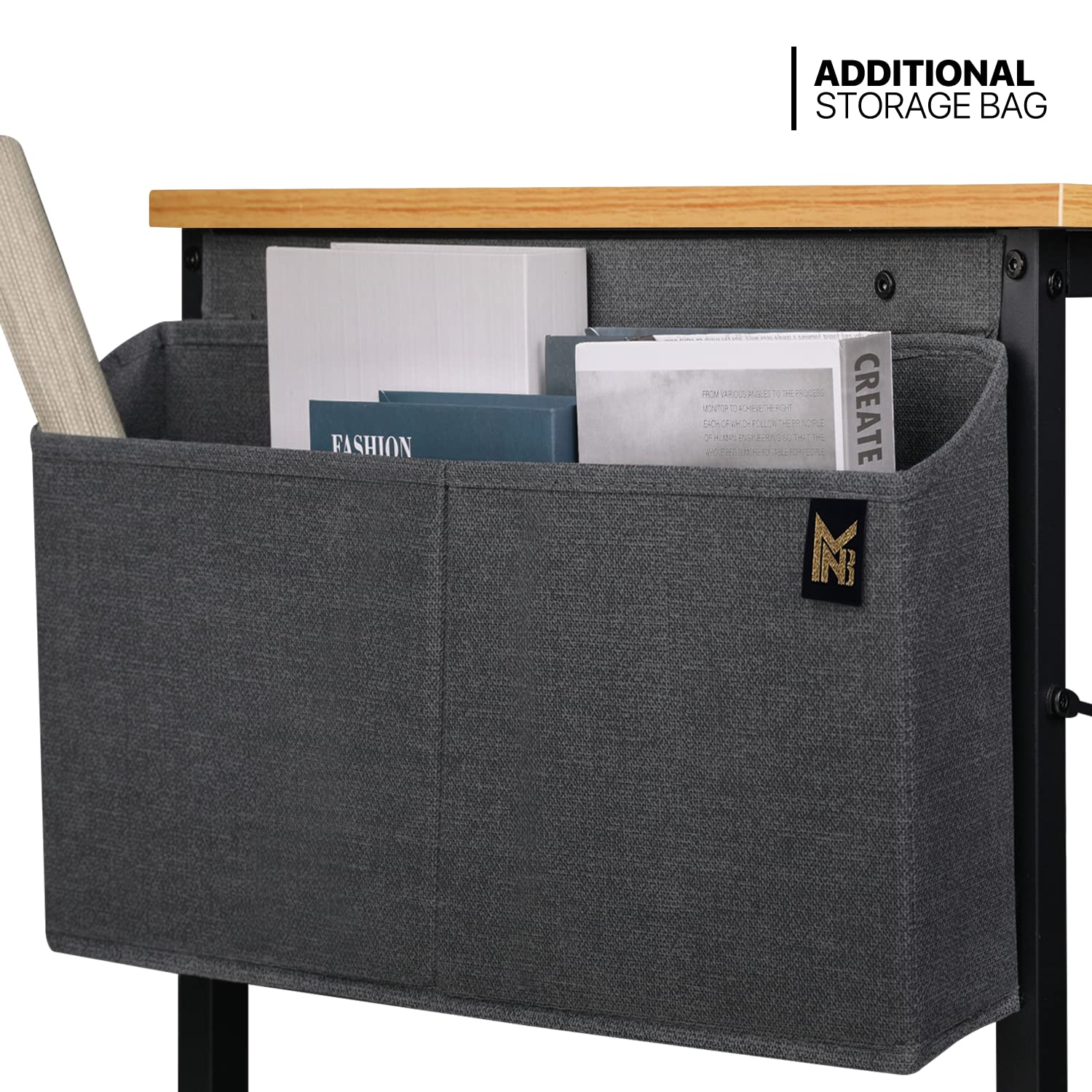 MoNiBloom Modern Simple Style Computer Desk - Light Walnut Laptop Table for Home Office, Study, Living Room & Bedroom - Perfect for Working, Writing, Gaming & Reading