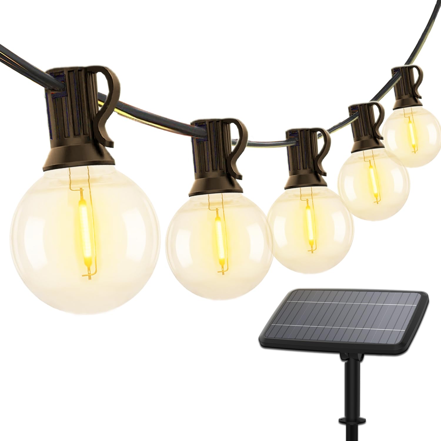 Solar Powered LED String Lights - 100 FT Waterproof & Shatterproof Outdoor Lights with 50 Bulbs for Patio, Backyard, Garden, Wedding & Party Decor | Perfect for Outdoor Lighting, Landscape Decoration & Holiday Events