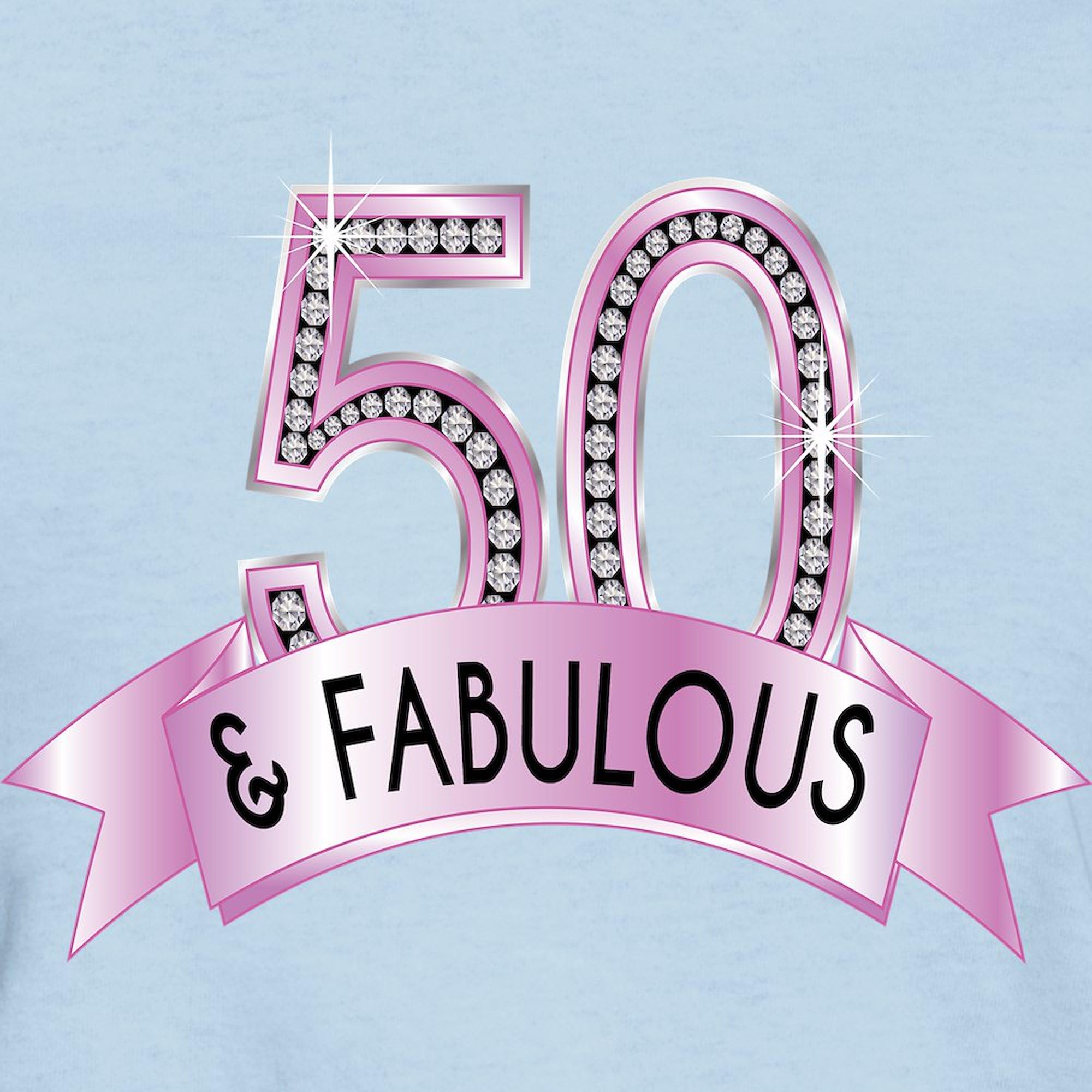 50 & Fabulous Diamonds Women's Cotton Crew Neck T-Shirt | Birthday Gift for Women | Casual Wear & Party Outfit