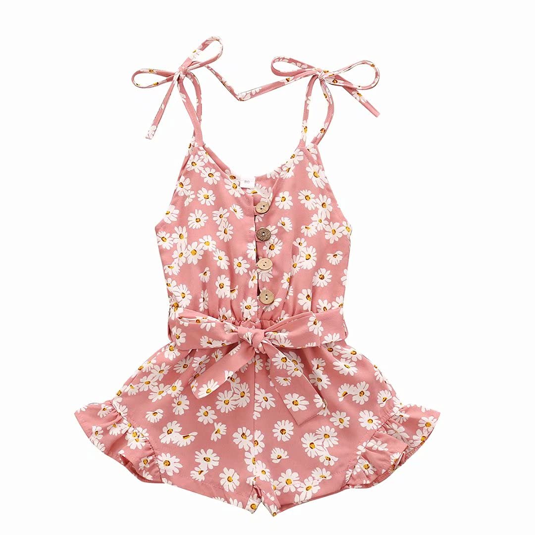 Toddler Girl Summer Romper - Sleeveless Halter Jumpsuit with Adjustable Straps for Baby & Kids | Perfect for Playdates, Beach Outings & Casual Wear