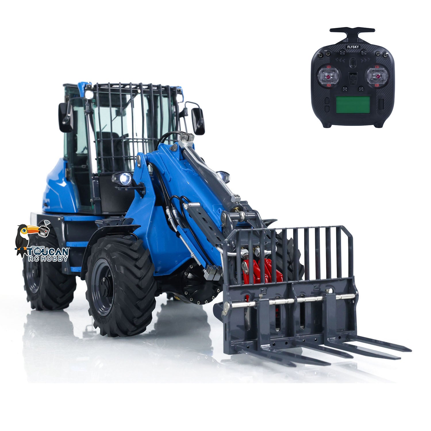 1/14 Scale LESU AT1050 4X4 Hydraulic RC Forklift Truck with Telescopic Arm - Painted & Assembled Model with ST8 Radio System - Perfect for Construction Site Simulation & Indoor RC Vehicle Play