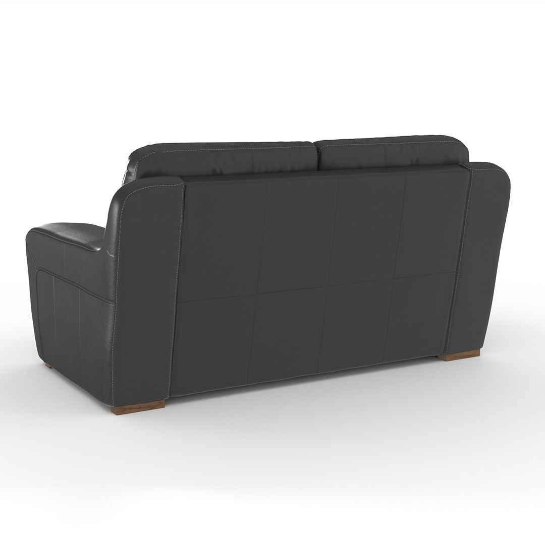 Boise Leather Loveseat Sofa - Genuine Leather 2-Seater Couch for Living Room, Office & Lounge - Comfortable Modern Furniture for Small Spaces