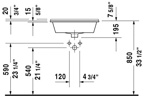 56cm White Starck 3 Vanity Basin - Modern Countertop Sink for Bathroom & Powder Room Renovations
