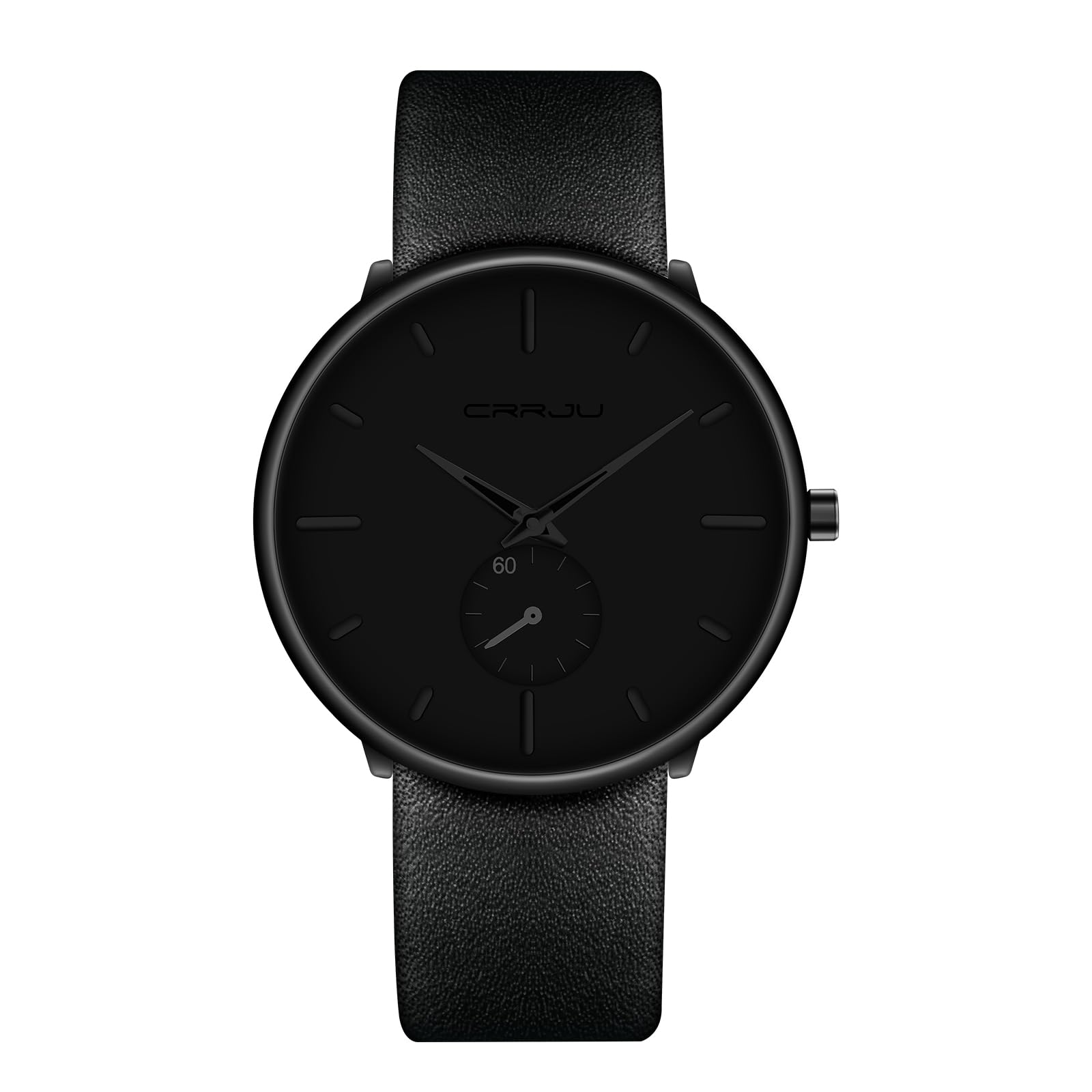 Ultra-Thin Minimalist Men's Watch - Waterproof Leather Band for Dress & Casual Wear