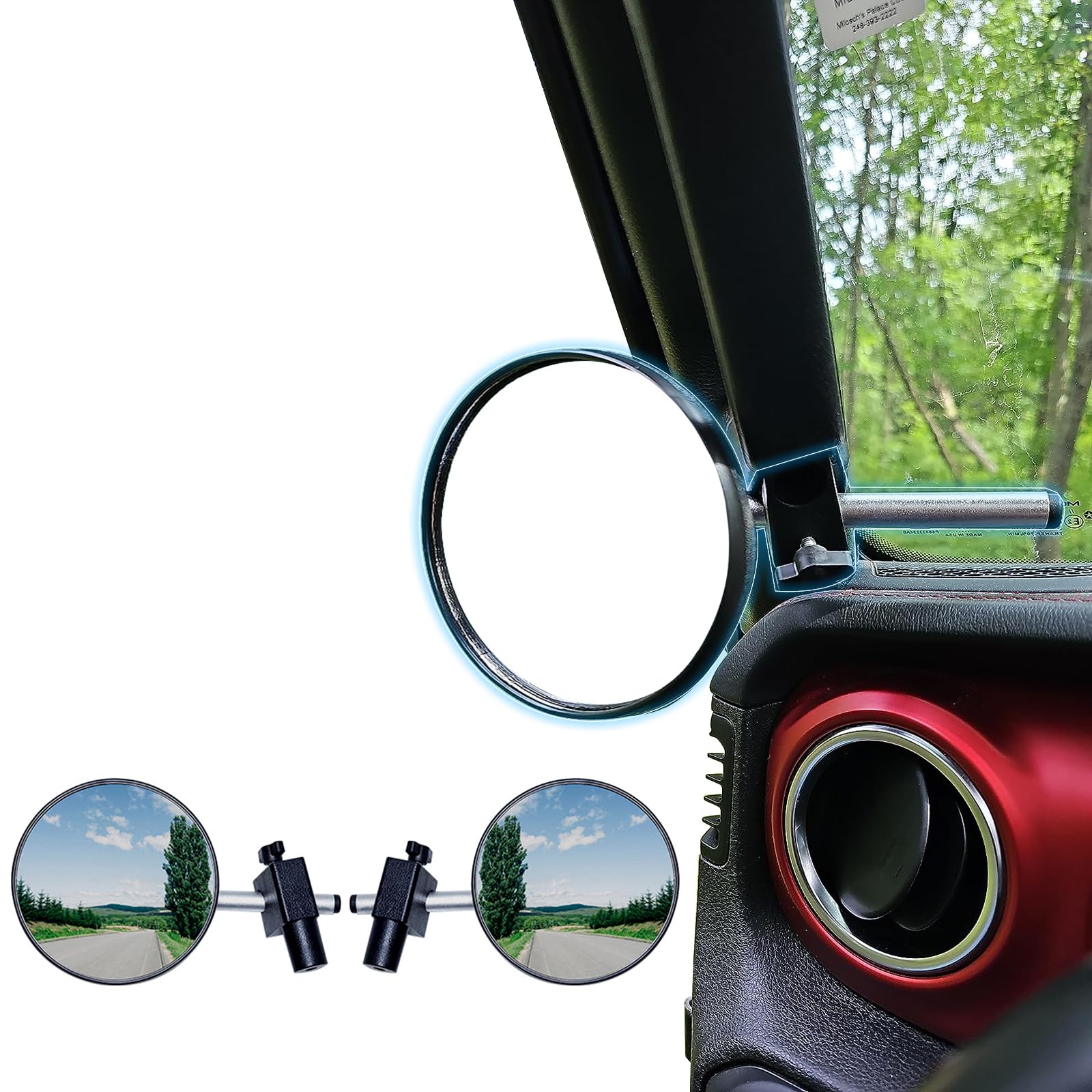 2023 Upgraded Off-Road Rearview Mirrors for Jeep Wrangler JL/JLU (2018-2024) & Gladiator JT (2020-2024) - Professional Doors Off Mirrors with Patented Design - Perfect for Rock Crawling, Trail Riding & Off-Road Adventures