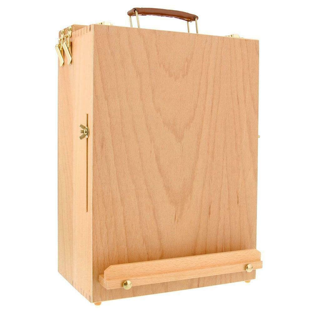 3-Layer Beech Wood Storage Box & Easel Set for Painting - Portable Tabletop Easel with Paintboard & Canvas Holder - Perfect for Artists, Students & Hobbyists - Ideal for Studio, Classroom & Home Art Projects
