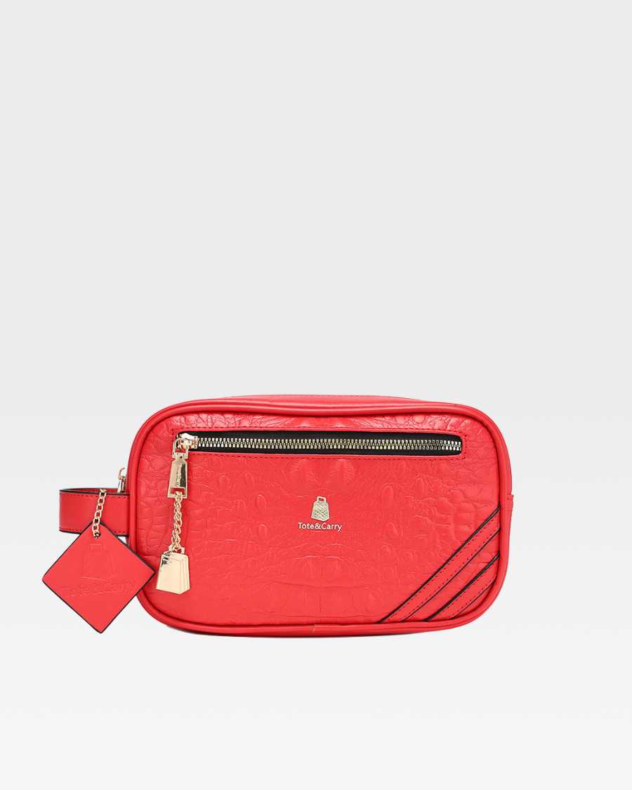 Apollo 2 Travel Toiletry Bag - Waterproof Hanging Cosmetic Organizer for Men & Women (Red) - Perfect for Camping, Gym & Business Trips