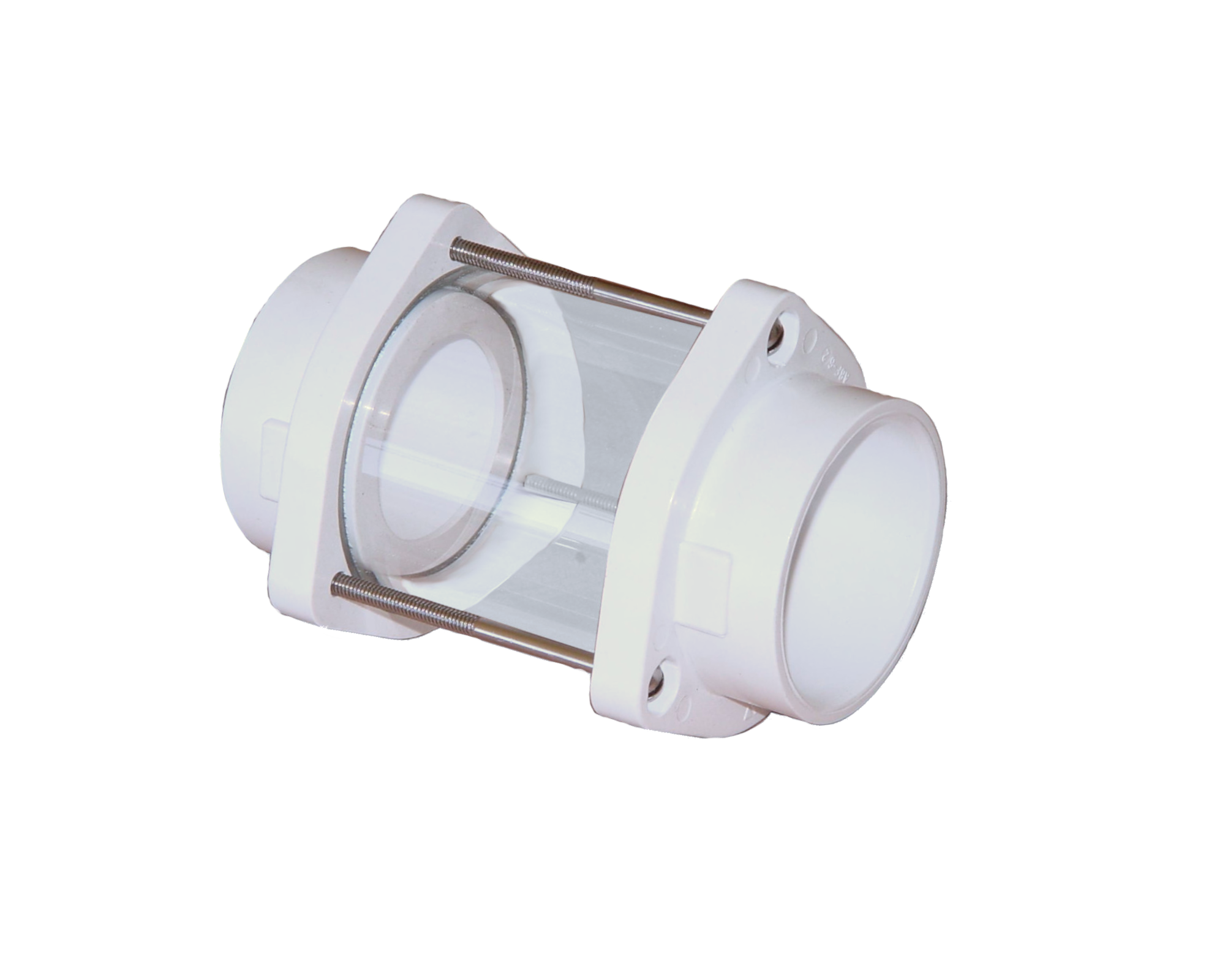 1-1/2 Inch White ABS Afras Socket In-Line Sight Glass Assembly (10062) - Perfect for Plumbing, Water Filtration, and Industrial Fluid Monitoring Systems