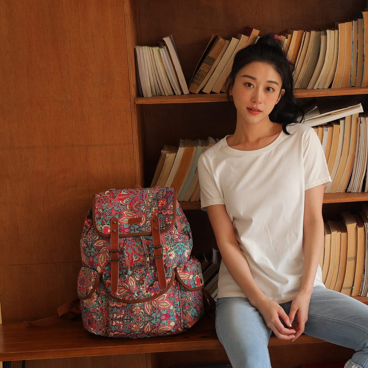Large Women's Laptop Backpack 15.6 Inch - Waterproof Travel Hiking Backpack with USB Charging Port & Free Toiletry Bag - Perfect for Work, School, College & Outdoor Adventures (CN-01 HS)