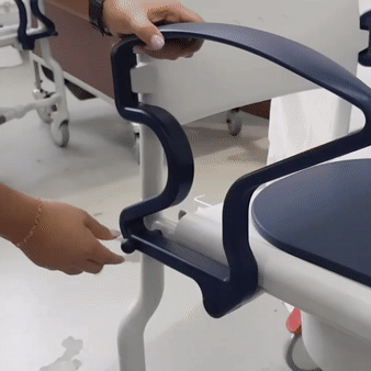 Rebotec Bonn Shower Commode Chair - Adjustable Height Bathroom Safety Chair with Wheels & Removable Arms for Elderly and Disabled - Ideal for Home Care, Hospitals, and Mobility Assistance