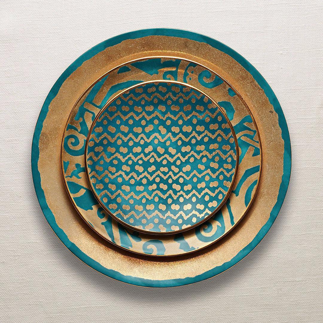 Fortuny Tapa Canape Plates Set of 4 - Elegant Spanish Style Appetizer Dishes for Tapas, Hors d'Oeuvres & Party Serving - Perfect for Entertaining, Weddings & Cocktail Parties