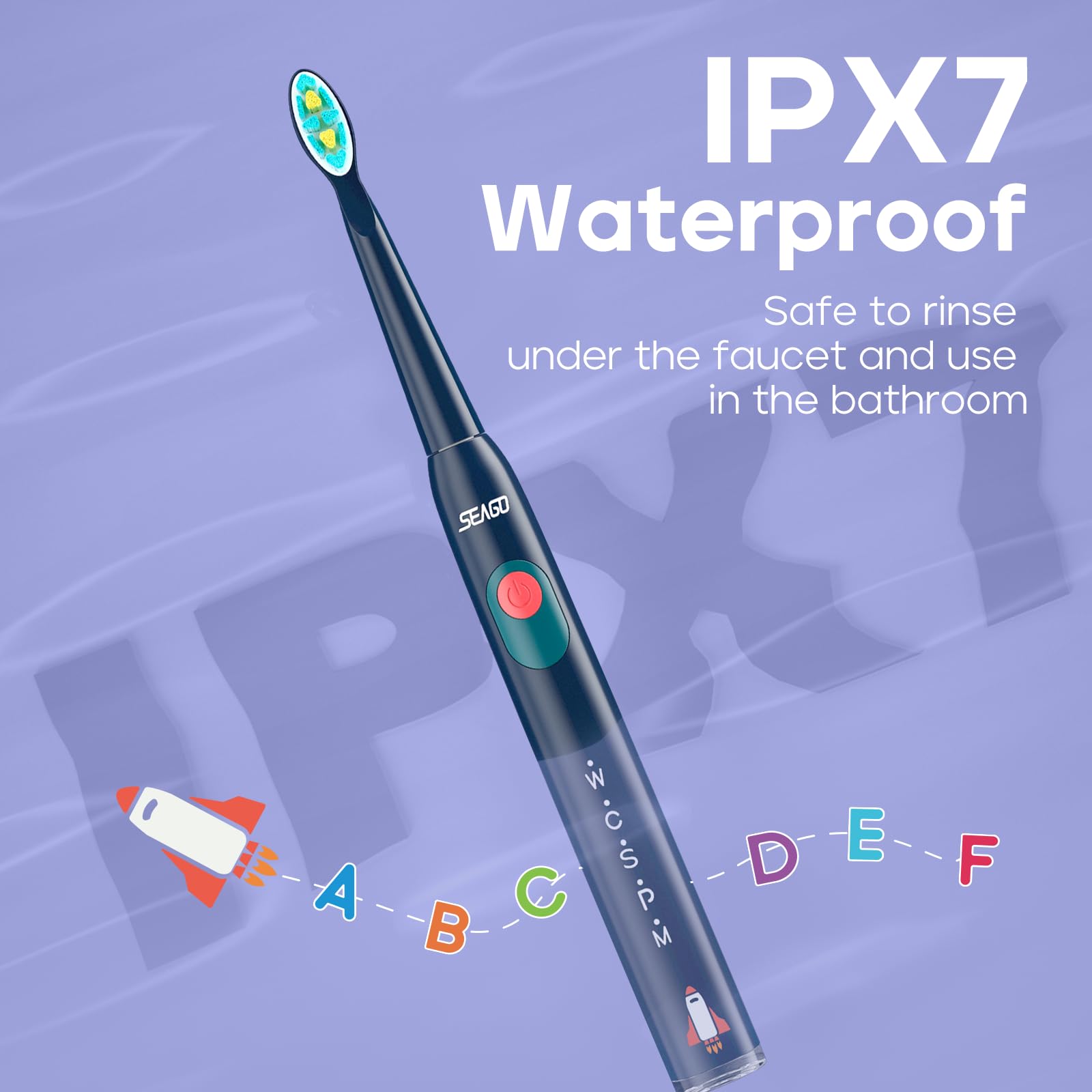 **Kids Electric Toothbrush - Rechargeable Sonic Toothbrush with 5 Cleaning Modes, 38,000 VPM, 4 Brush Heads & DIY Stickers - Smart Timer, IPX7 Waterproof - Best for Ages 3-12 (Navy Blue) | Ideal for Daily Oral Care, Travel & Encouraging Healthy Brushing Habits**