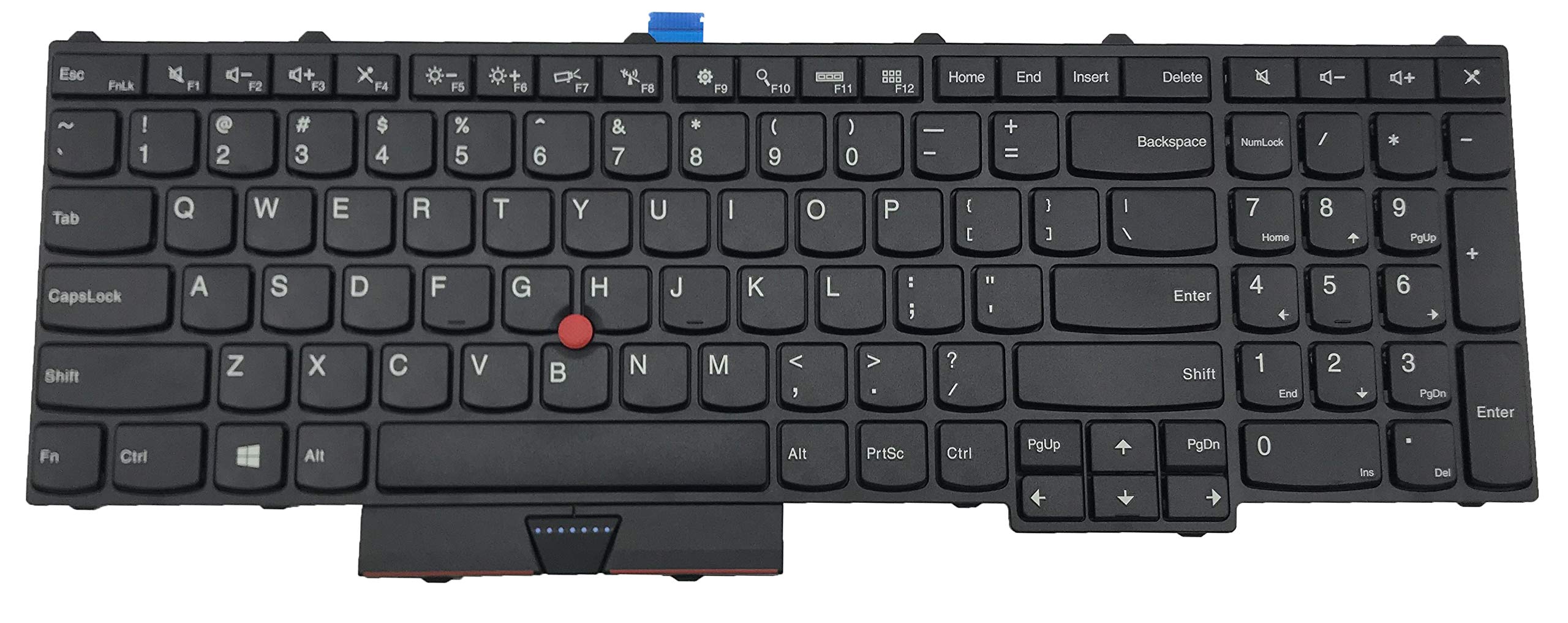 Original US Layout Notebook Keyboard for Lenovo ThinkPad P50 P51 P70 Series - Black Frame, No Backlight, with Remote Control Lever - Perfect for Office Work, Programming & Business Laptops